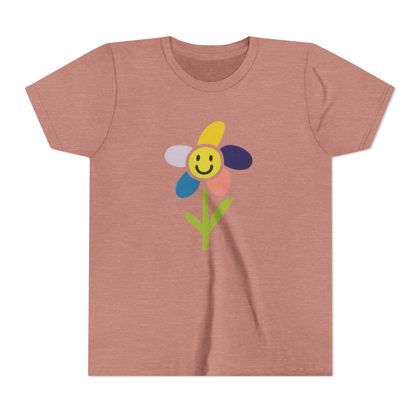 Kid's Flower Graphic Tee - Birthday Gift, Child's Drawing, Colorful Flower