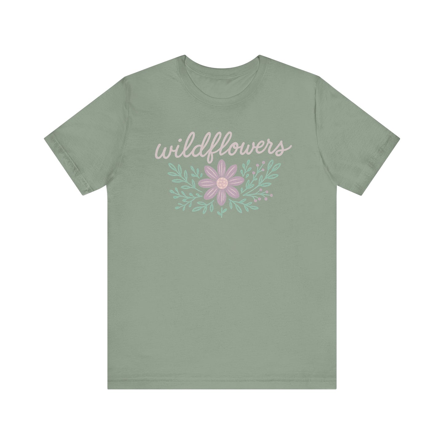 Chalk Art Wildflowers Tee - Bohemian Shirt, Boho Chic Tee, Casual Spring Style