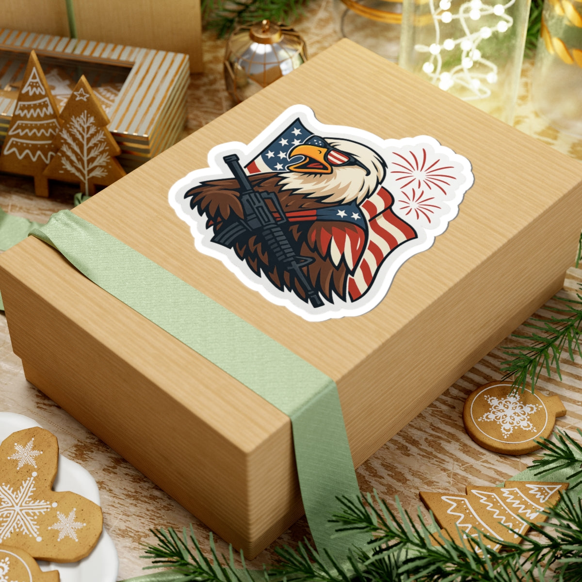 Patriotic Sticker Set - Eagle, Flag, Gun Kiss-Cut Stickers - American Eagle, American Pride Decor, American Symbols
