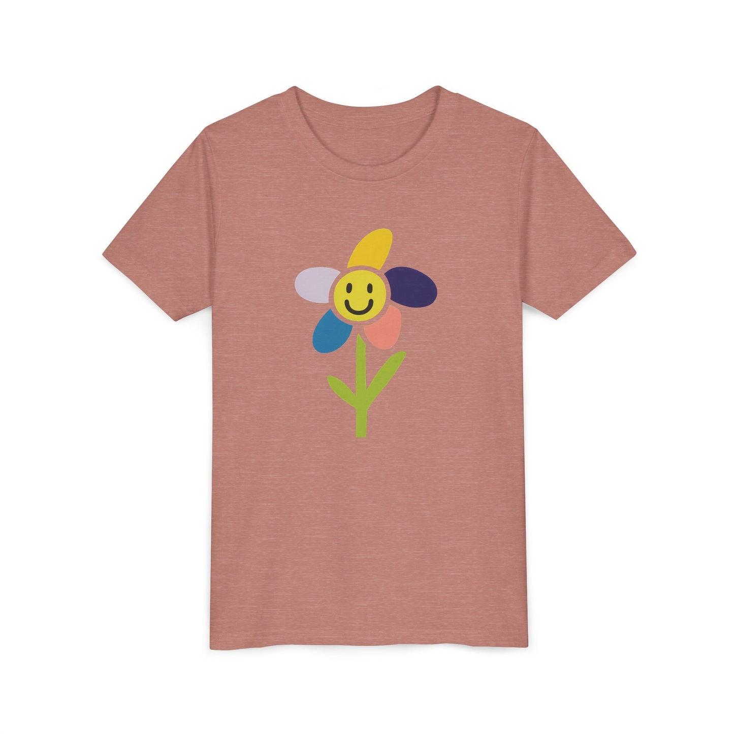 Kid's Flower Graphic Tee - Birthday Gift, Child's Drawing, Colorful Flower