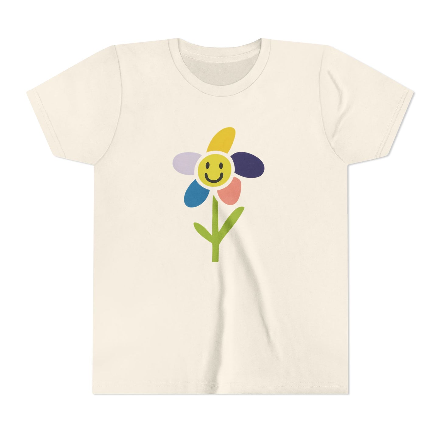 Kid's Flower Graphic Tee - Birthday Gift, Child's Drawing, Colorful Flower