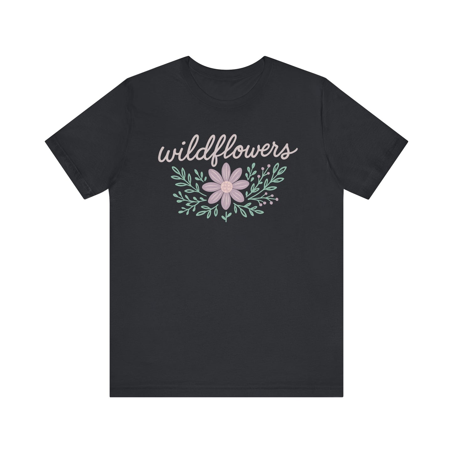 Chalk Art Wildflowers Tee - Bohemian Shirt, Boho Chic Tee, Casual Spring Style