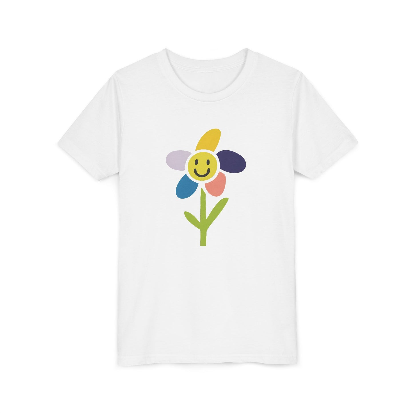 Kid's Flower Graphic Tee - Birthday Gift, Child's Drawing, Colorful Flower