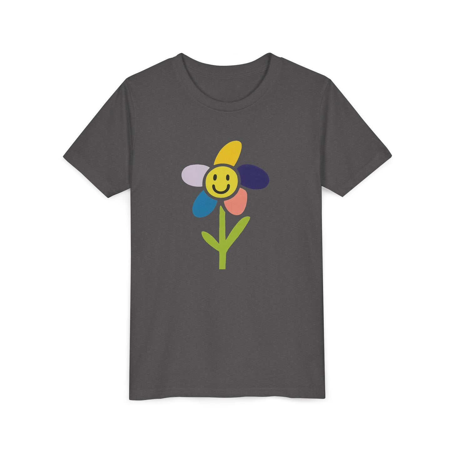 Kid's Flower Graphic Tee - Birthday Gift, Child's Drawing, Colorful Flower