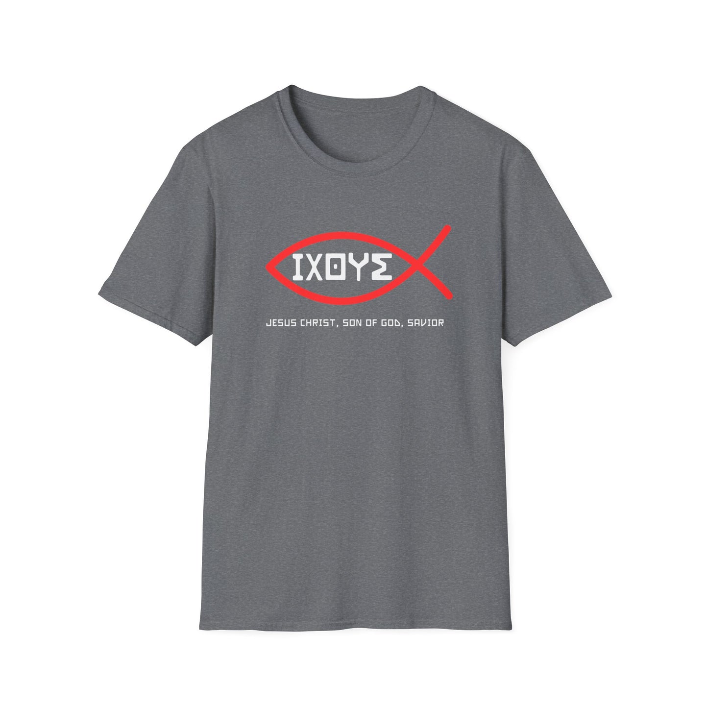 Christian IXOYE Fish Unisex T-Shirt - ΙΧΘΥΣ Greek Translated Design - Biblical Quote Shirt, Christian Fashion, Christian Gift