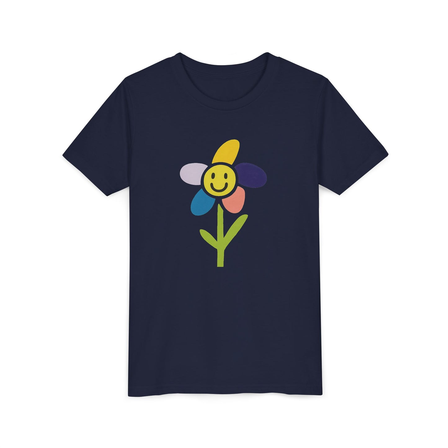 Kid's Flower Graphic Tee - Birthday Gift, Child's Drawing, Colorful Flower
