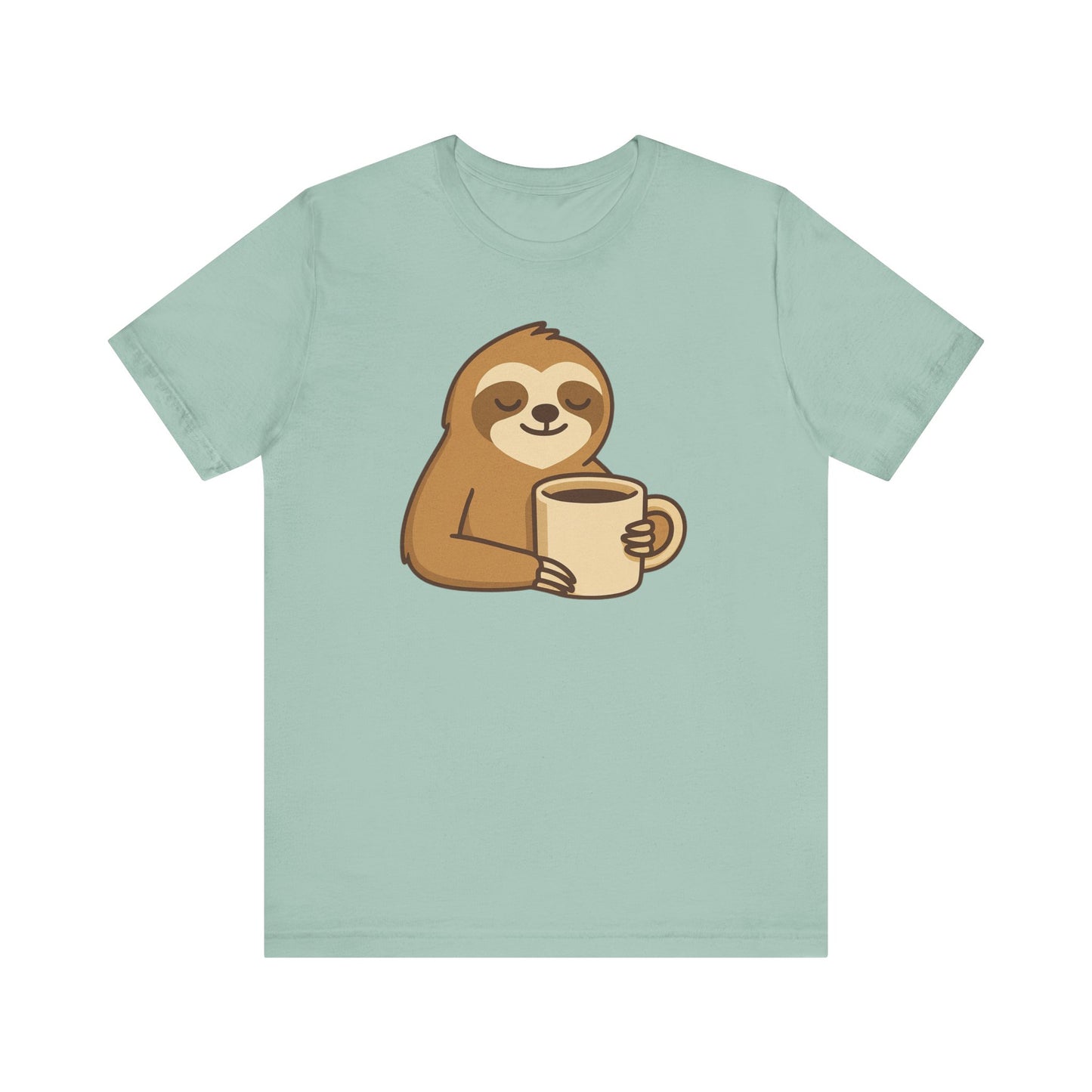Sloth Loves Coffee Tee - Animal Tee, Caffeine Addict, Casual Shirt