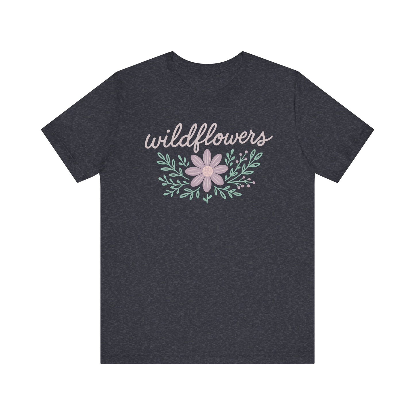 Chalk Art Wildflowers Tee - Bohemian Shirt, Boho Chic Tee, Casual Spring Style