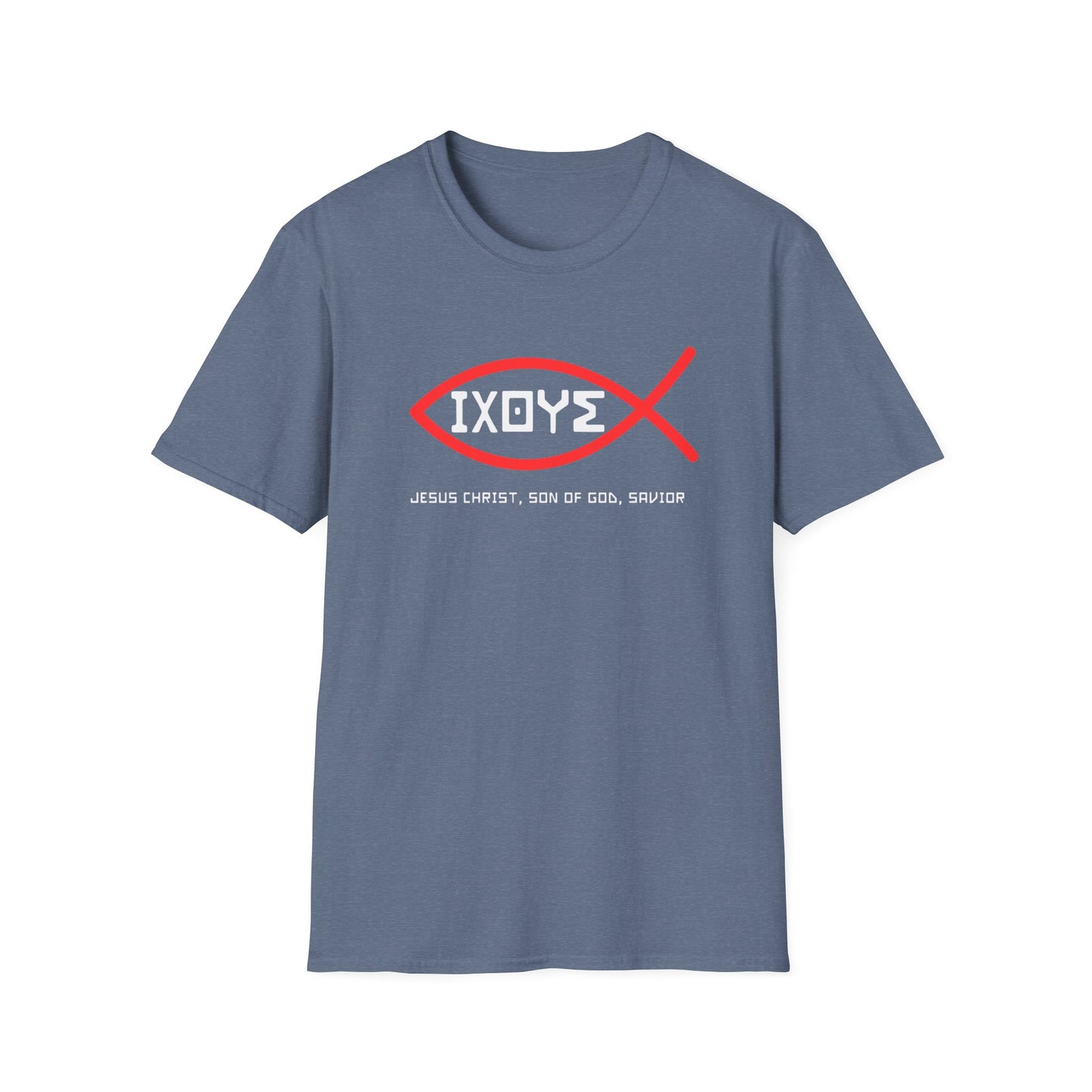 Christian IXOYE Fish Unisex T-Shirt - ΙΧΘΥΣ Greek Translated Design - Biblical Quote Shirt, Christian Fashion, Christian Gift