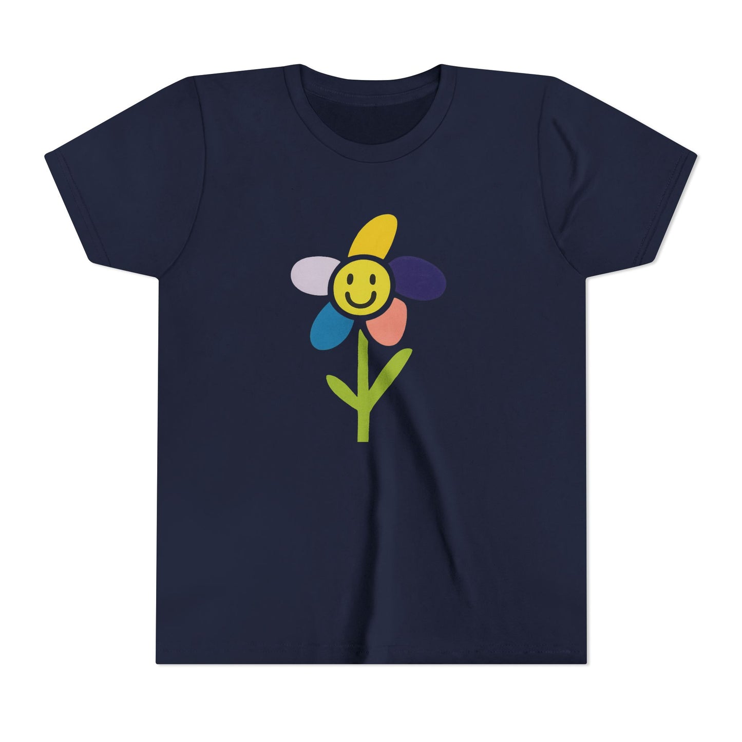 Kid's Flower Graphic Tee - Birthday Gift, Child's Drawing, Colorful Flower