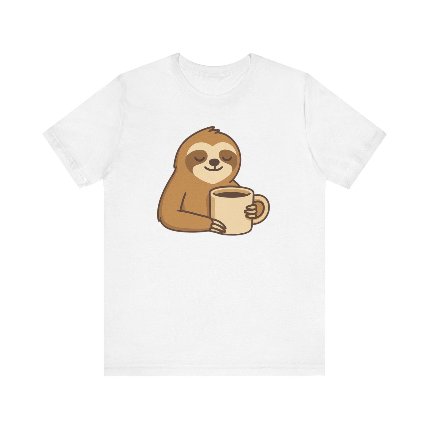 Sloth Loves Coffee Tee - Animal Tee, Caffeine Addict, Casual Shirt