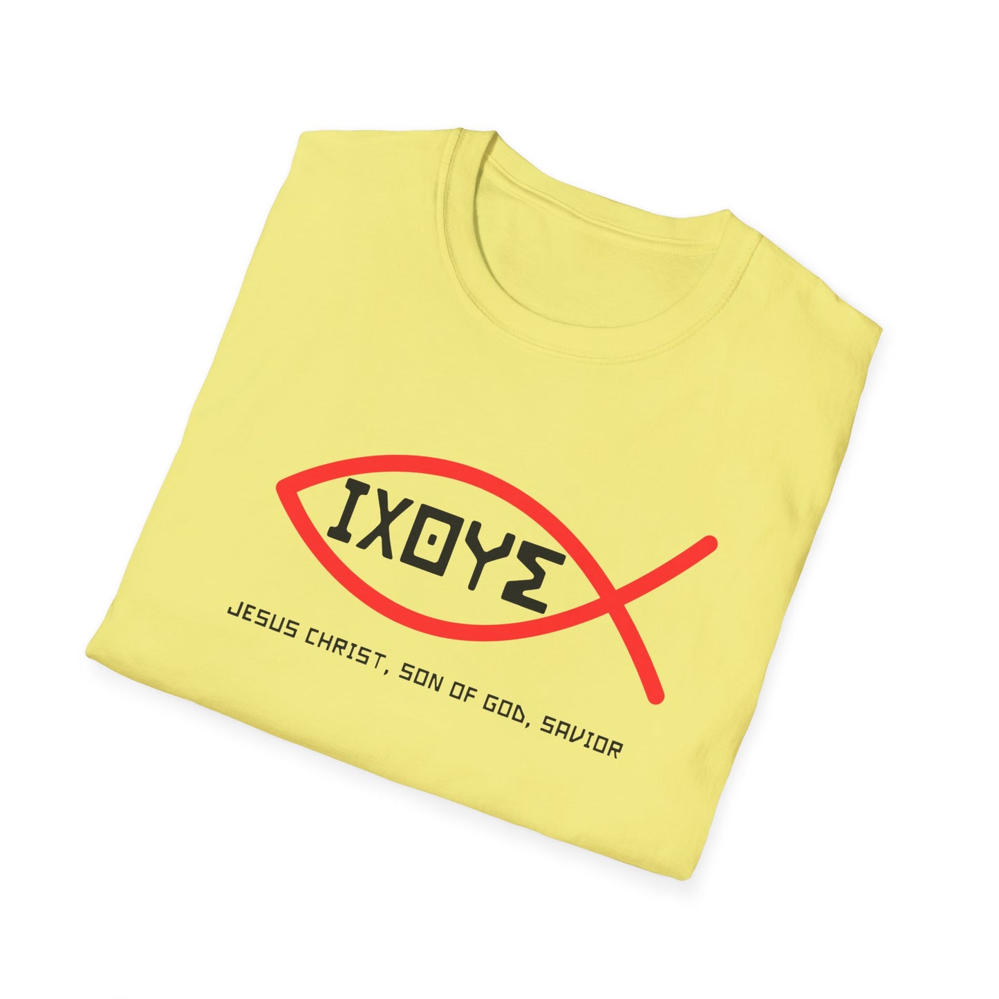 Christian IXOYE Fish Unisex T-Shirt - ΙΧΘΥΣ Greek Translated Design - Biblical Quote Shirt, Christian Fashion, Christian Gift