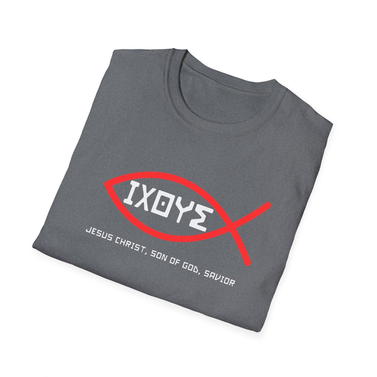 Christian IXOYE Fish Unisex T-Shirt - ΙΧΘΥΣ Greek Translated Design - Biblical Quote Shirt, Christian Fashion, Christian Gift