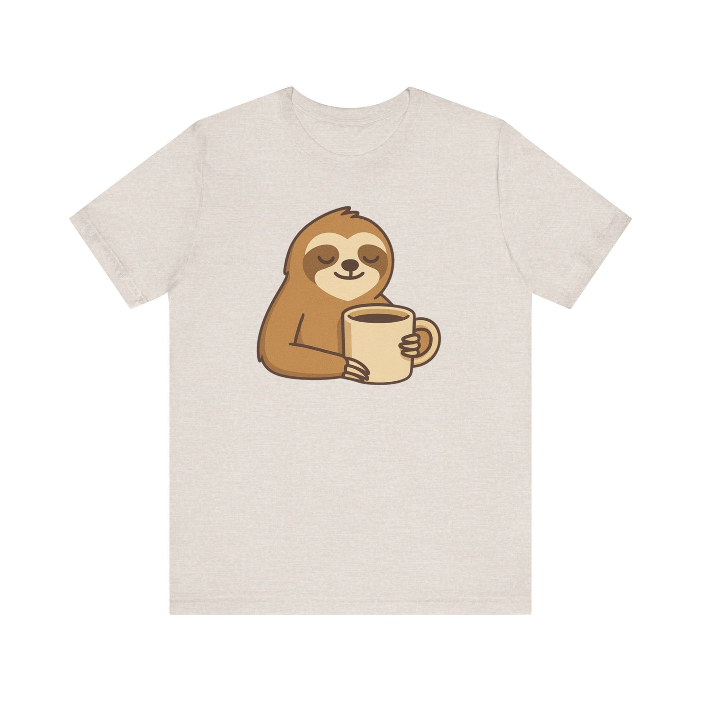 Sloth Loves Coffee Tee - Animal Tee, Caffeine Addict, Casual Shirt