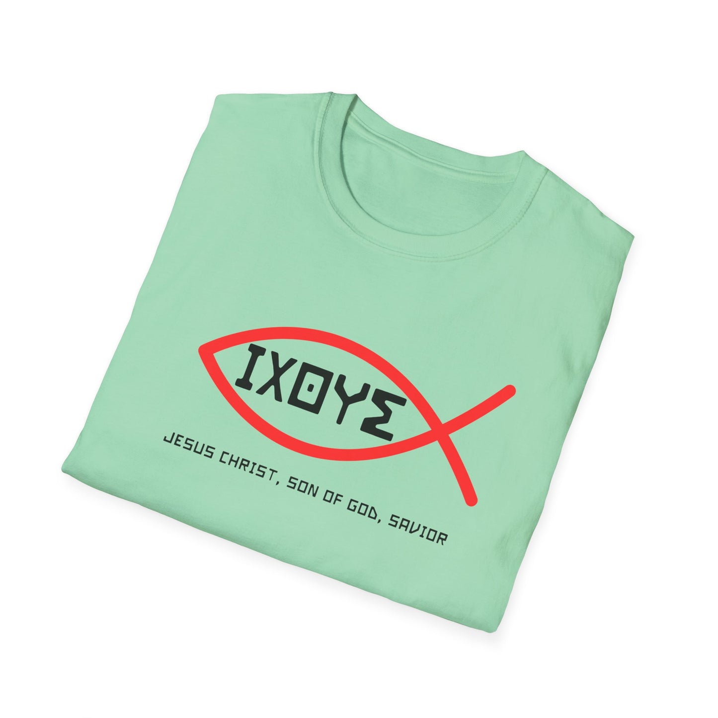 Christian IXOYE Fish Unisex T-Shirt - ΙΧΘΥΣ Greek Translated Design - Biblical Quote Shirt, Christian Fashion, Christian Gift