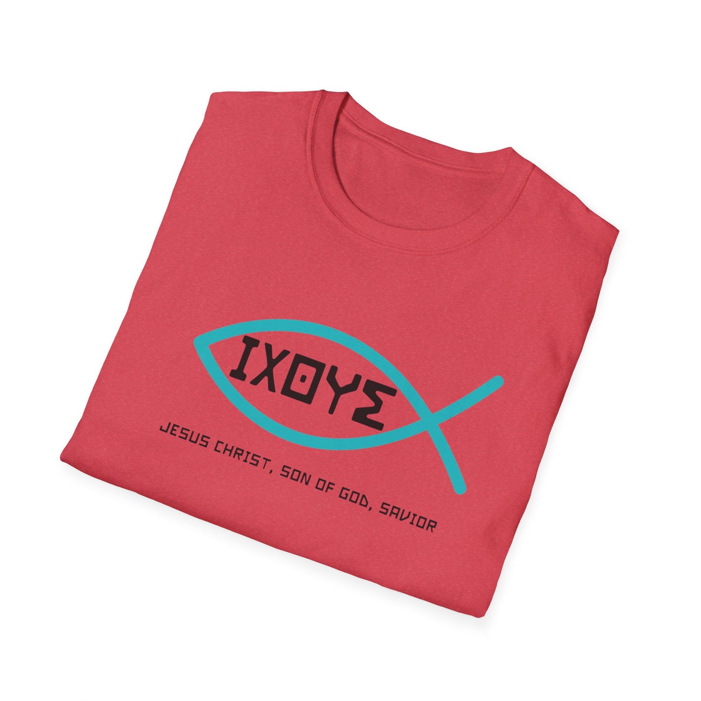 Christian IXOYE Fish Unisex T-Shirt - ΙΧΘΥΣ Greek Translated Design - Biblical Quote Shirt, Christian Fashion, Christian Gift