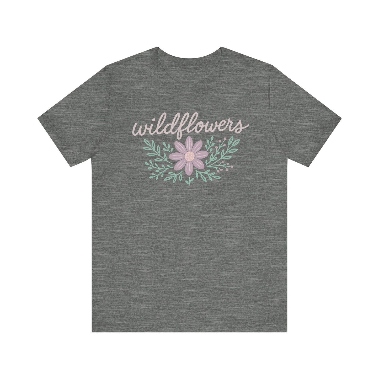 Chalk Art Wildflowers Tee - Bohemian Shirt, Boho Chic Tee, Casual Spring Style