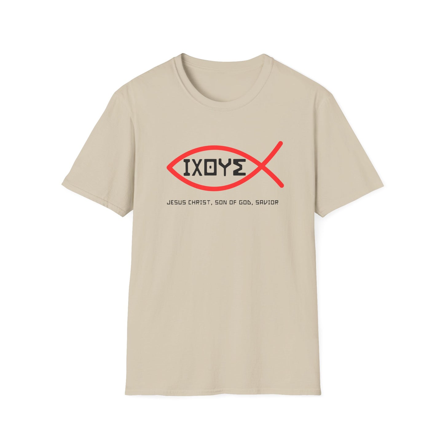 Christian IXOYE Fish Unisex T-Shirt - ΙΧΘΥΣ Greek Translated Design - Biblical Quote Shirt, Christian Fashion, Christian Gift