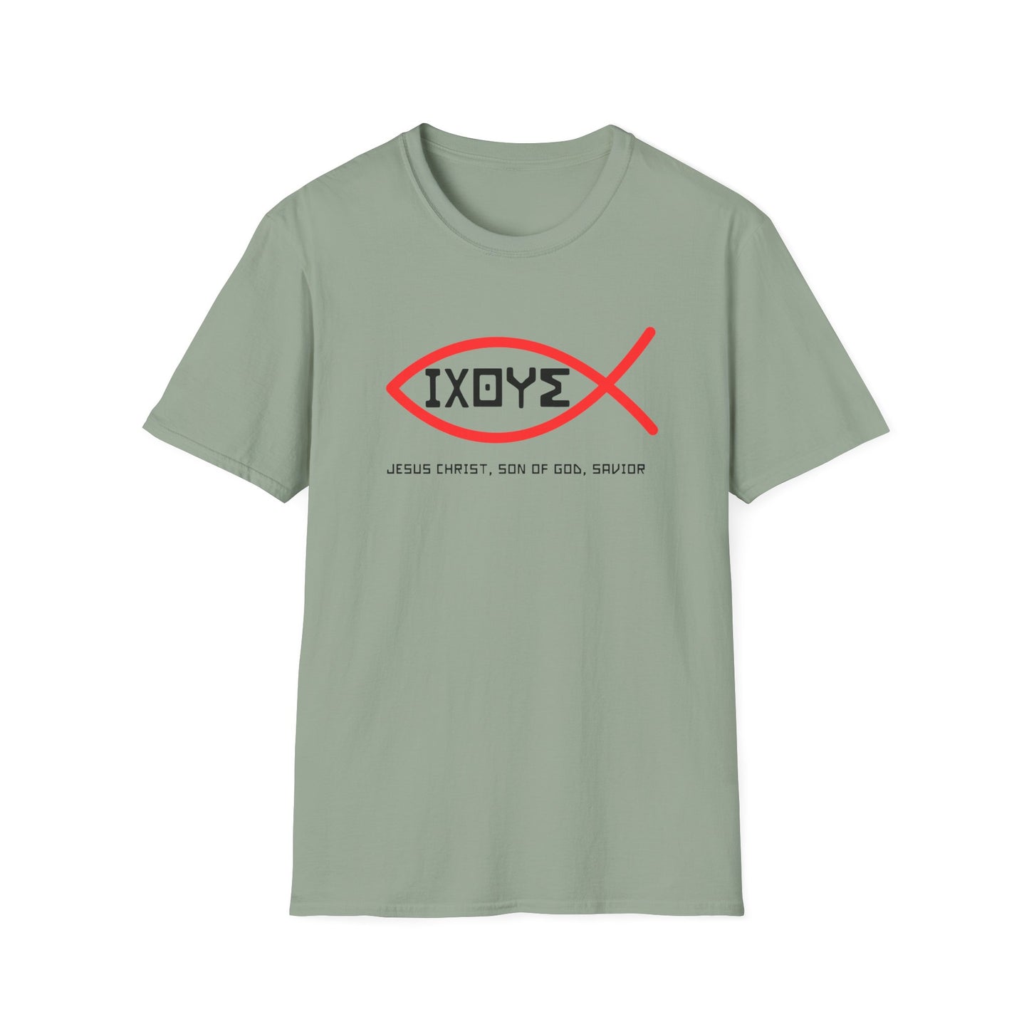 Christian IXOYE Fish Unisex T-Shirt - ΙΧΘΥΣ Greek Translated Design - Biblical Quote Shirt, Christian Fashion, Christian Gift