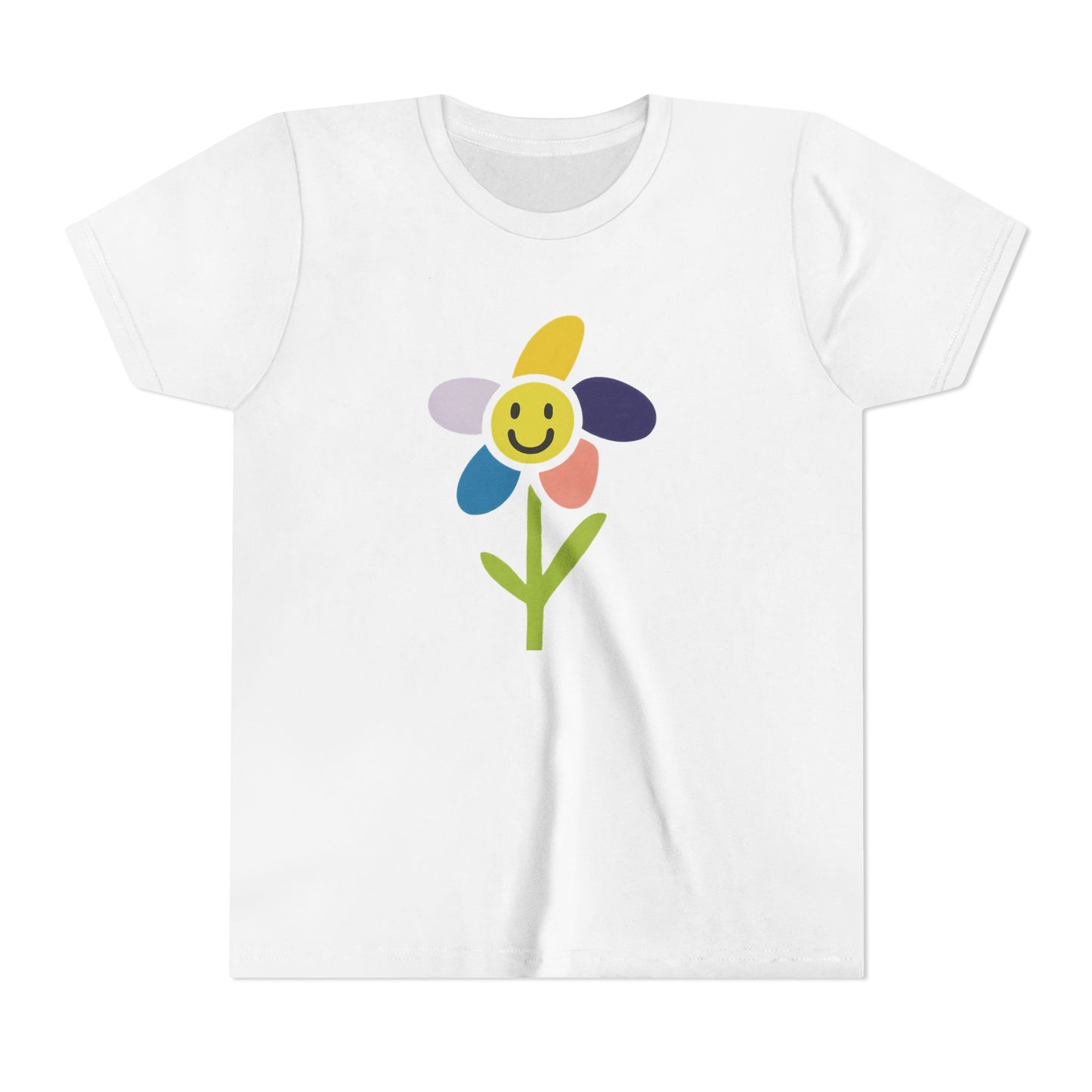 Kid's Flower Graphic Tee - Birthday Gift, Child's Drawing, Colorful Flower