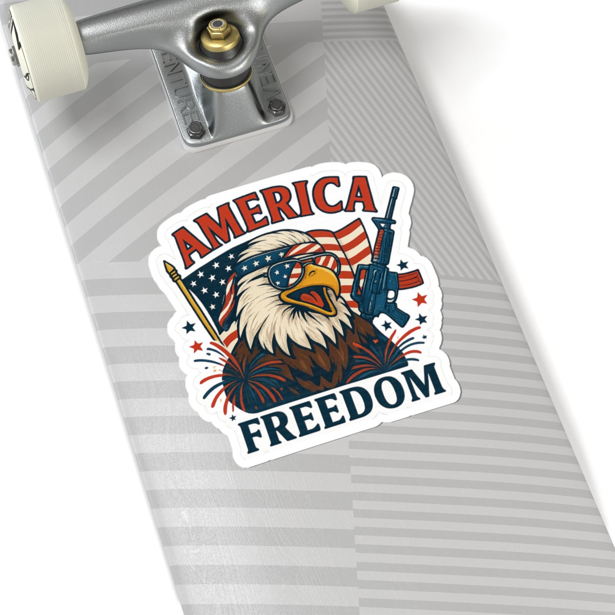 Sticker: America Freedom Eagle Flag Kiss-Cut Stickers - 4th of July Stickers, Bold Patriotic Art, Eagle Freedom Decals