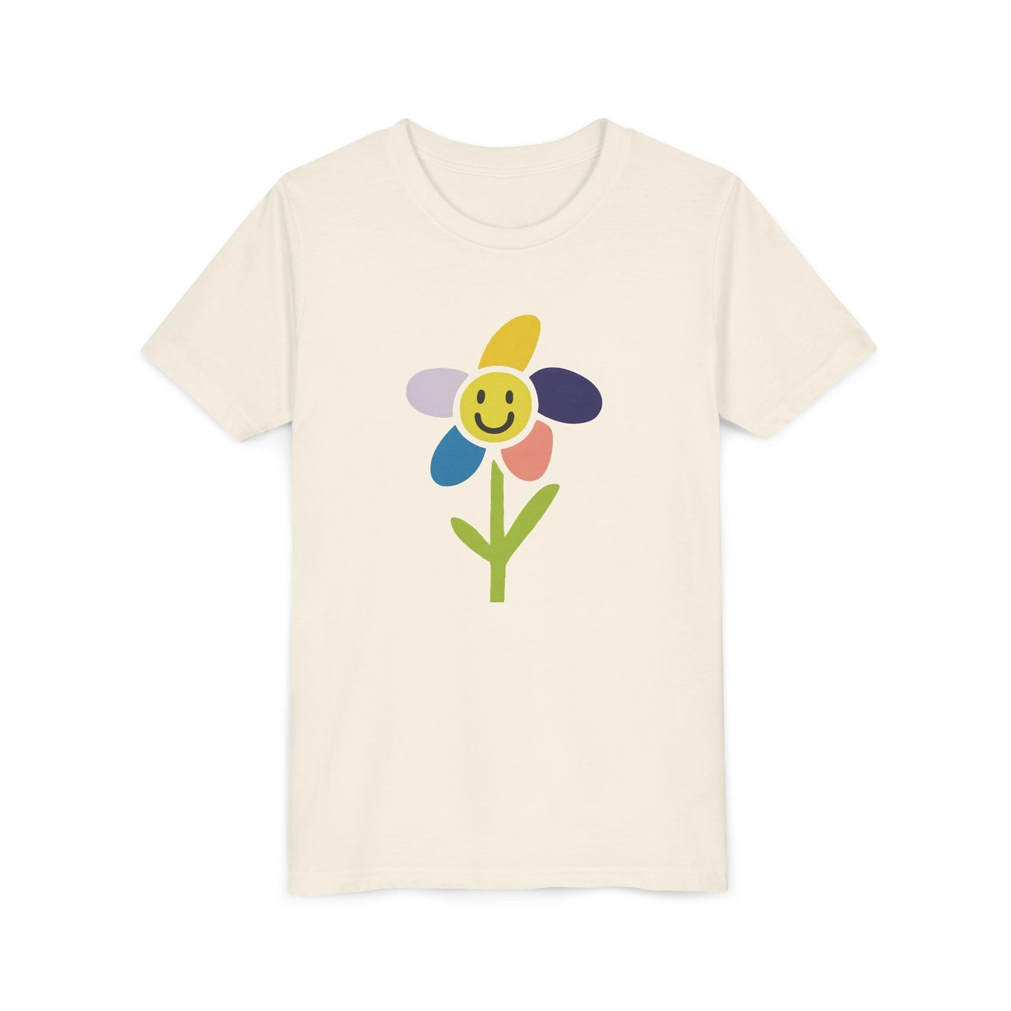 Kid's Flower Graphic Tee - Birthday Gift, Child's Drawing, Colorful Flower