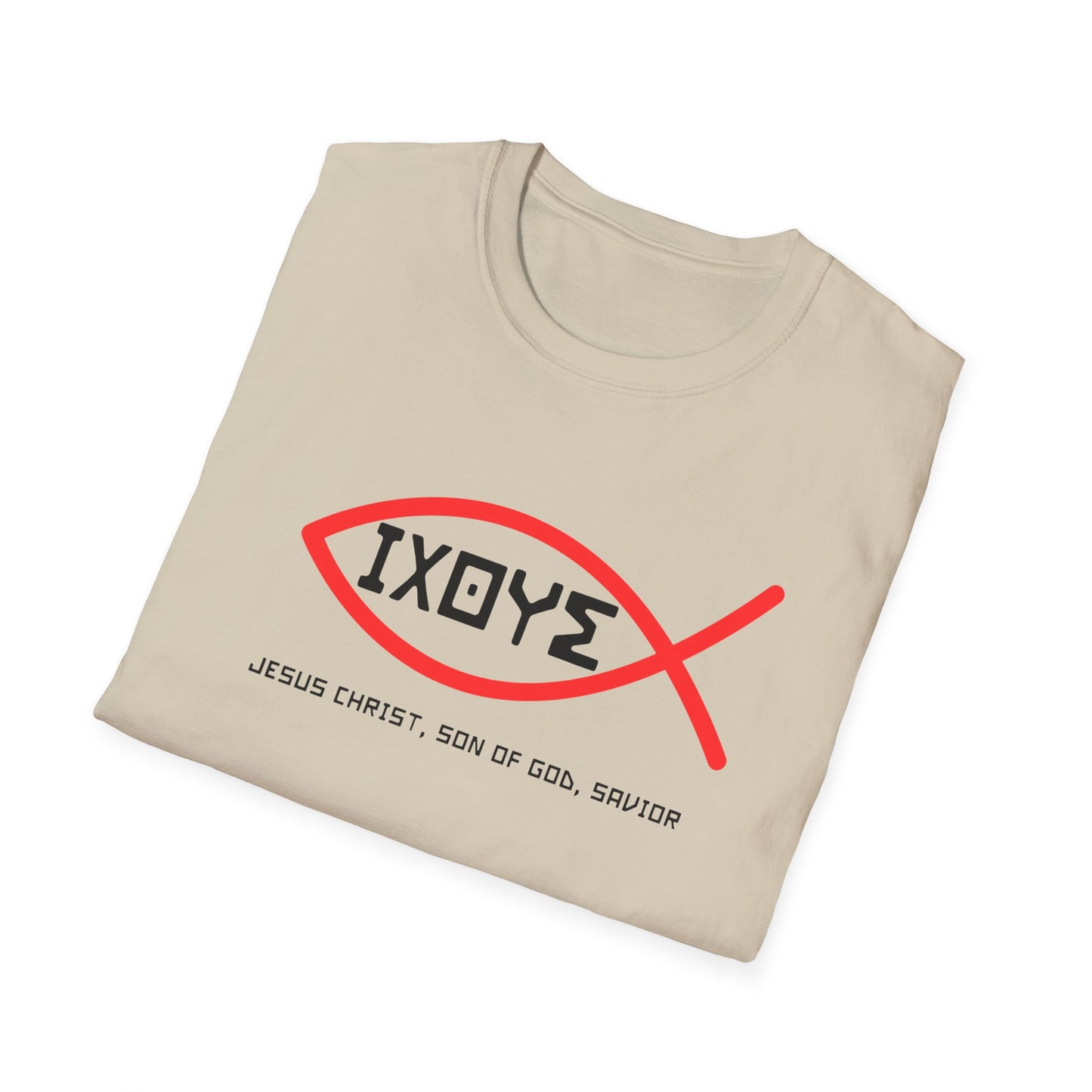 Christian IXOYE Fish Unisex T-Shirt - ΙΧΘΥΣ Greek Translated Design - Biblical Quote Shirt, Christian Fashion, Christian Gift