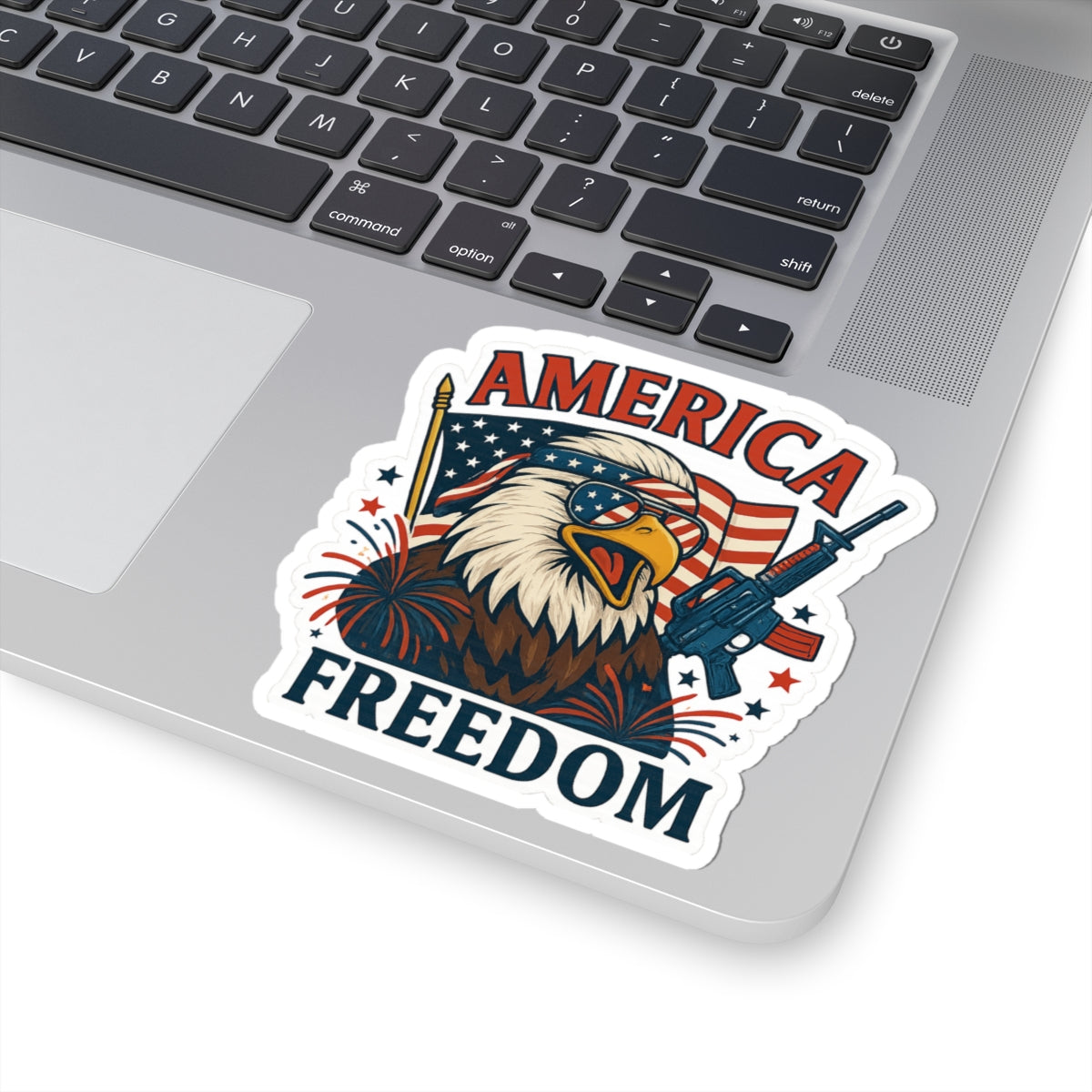 Sticker: America Freedom Eagle Flag Kiss-Cut Stickers - 4th of July Stickers, Bold Patriotic Art, Eagle Freedom Decals