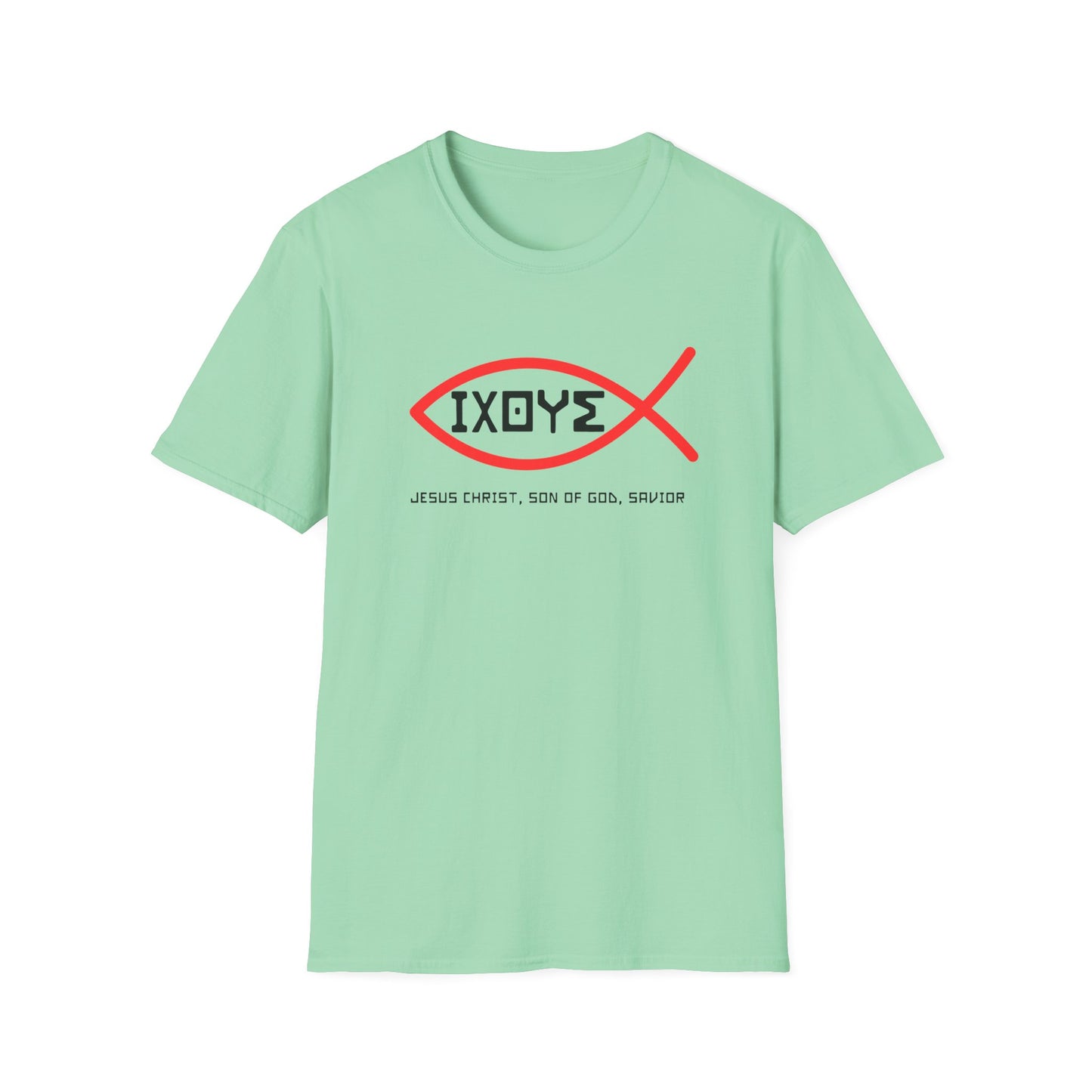 Christian IXOYE Fish Unisex T-Shirt - ΙΧΘΥΣ Greek Translated Design - Biblical Quote Shirt, Christian Fashion, Christian Gift