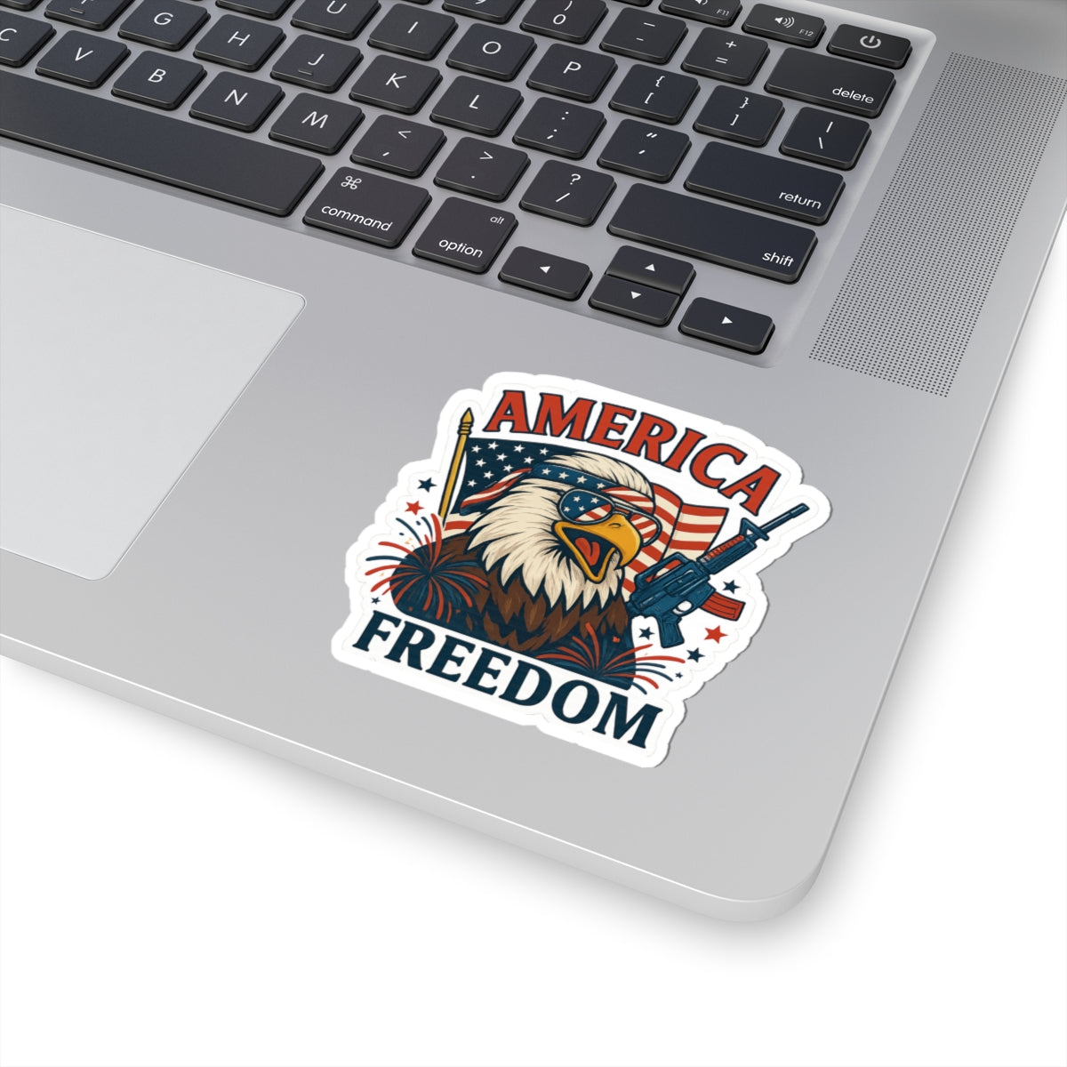 Sticker: America Freedom Eagle Flag Kiss-Cut Stickers - 4th of July Stickers, Bold Patriotic Art, Eagle Freedom Decals
