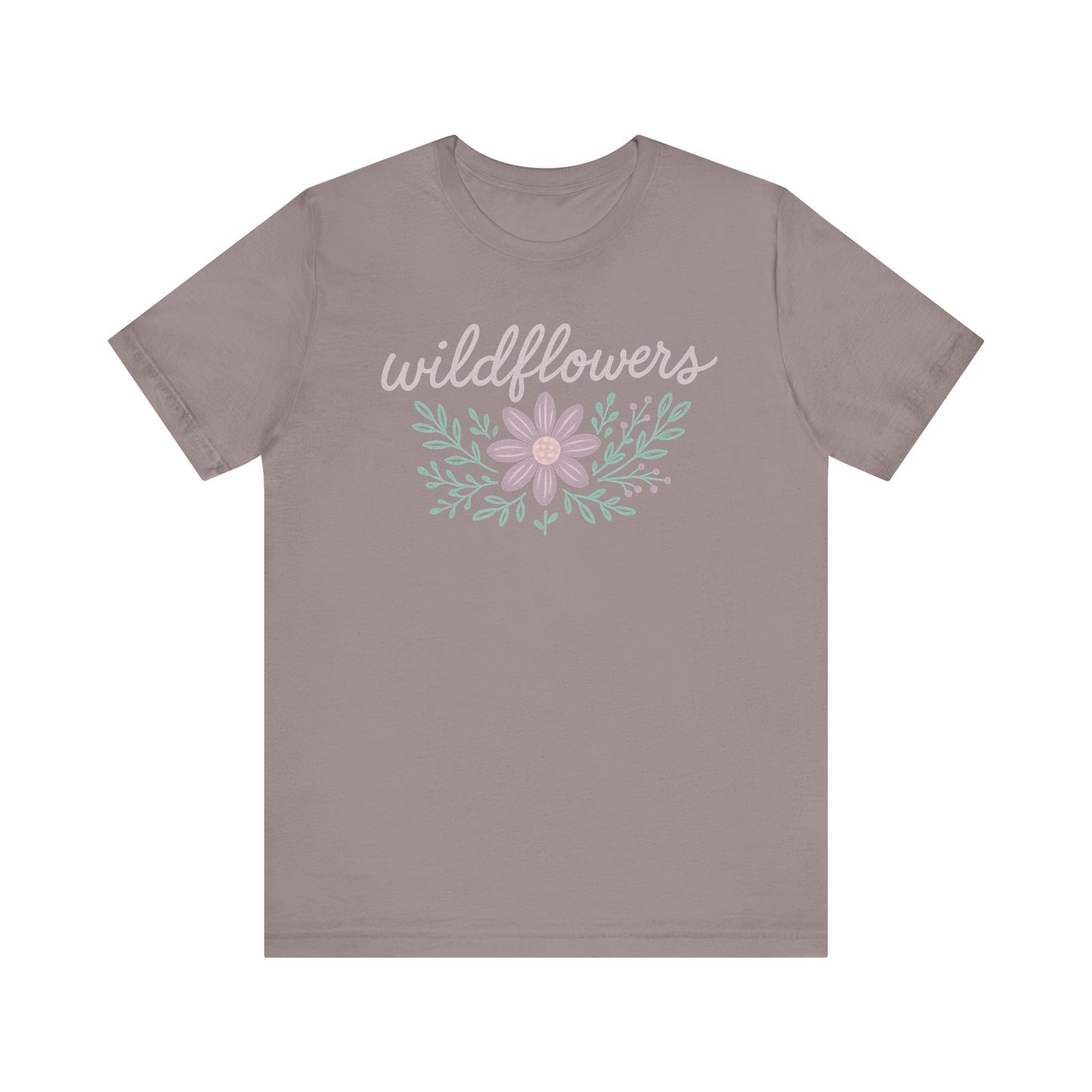 Chalk Art Wildflowers Tee - Bohemian Shirt, Boho Chic Tee, Casual Spring Style