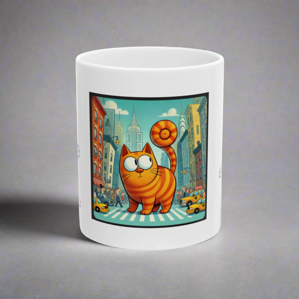 Mug - Big City Cat and big Kid's Cat Sketch Ceramic Mug (11oz, 15oz) - Big city, Cat sketch, Cat themed mug