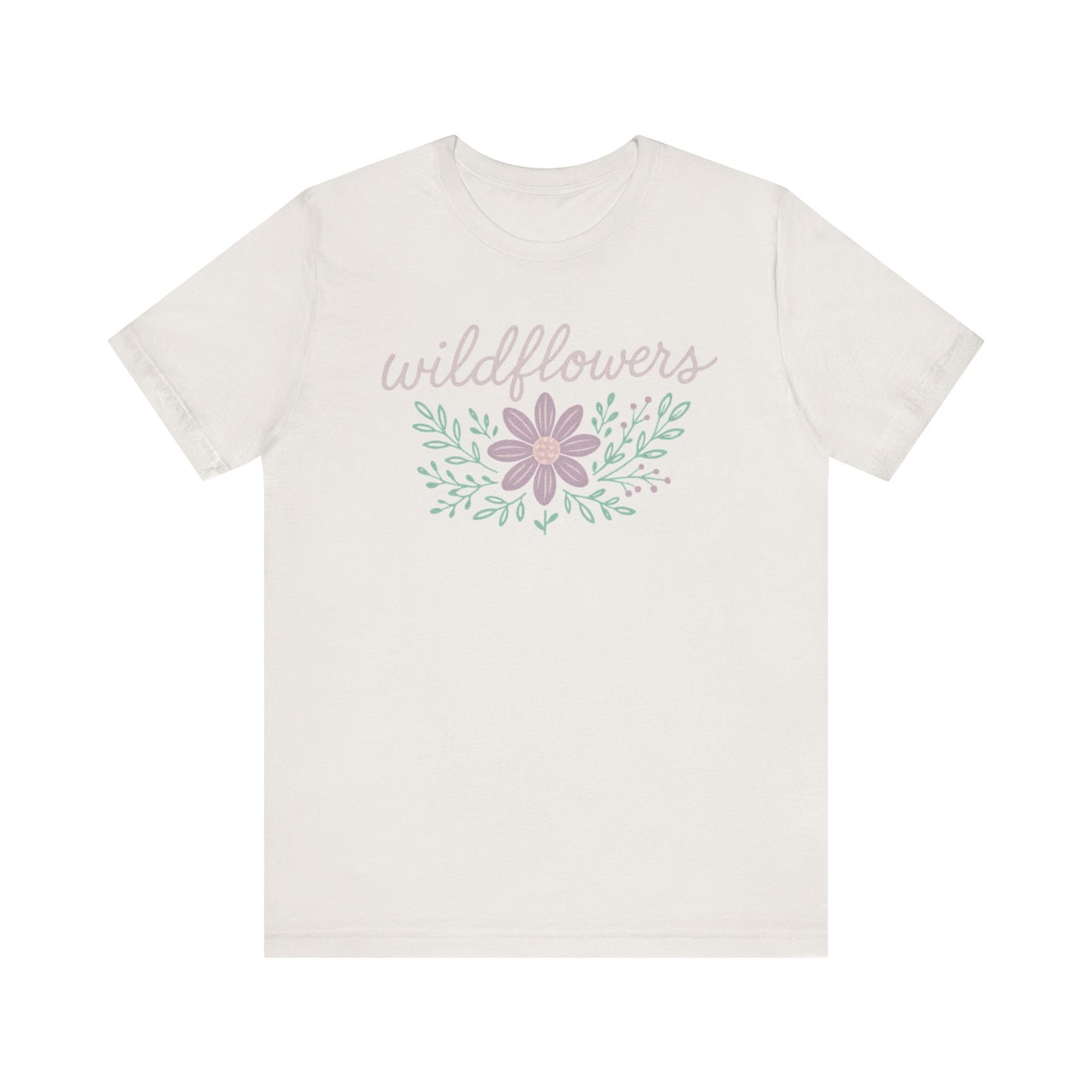 Chalk Art Wildflowers Tee - Bohemian Shirt, Boho Chic Tee, Casual Spring Style