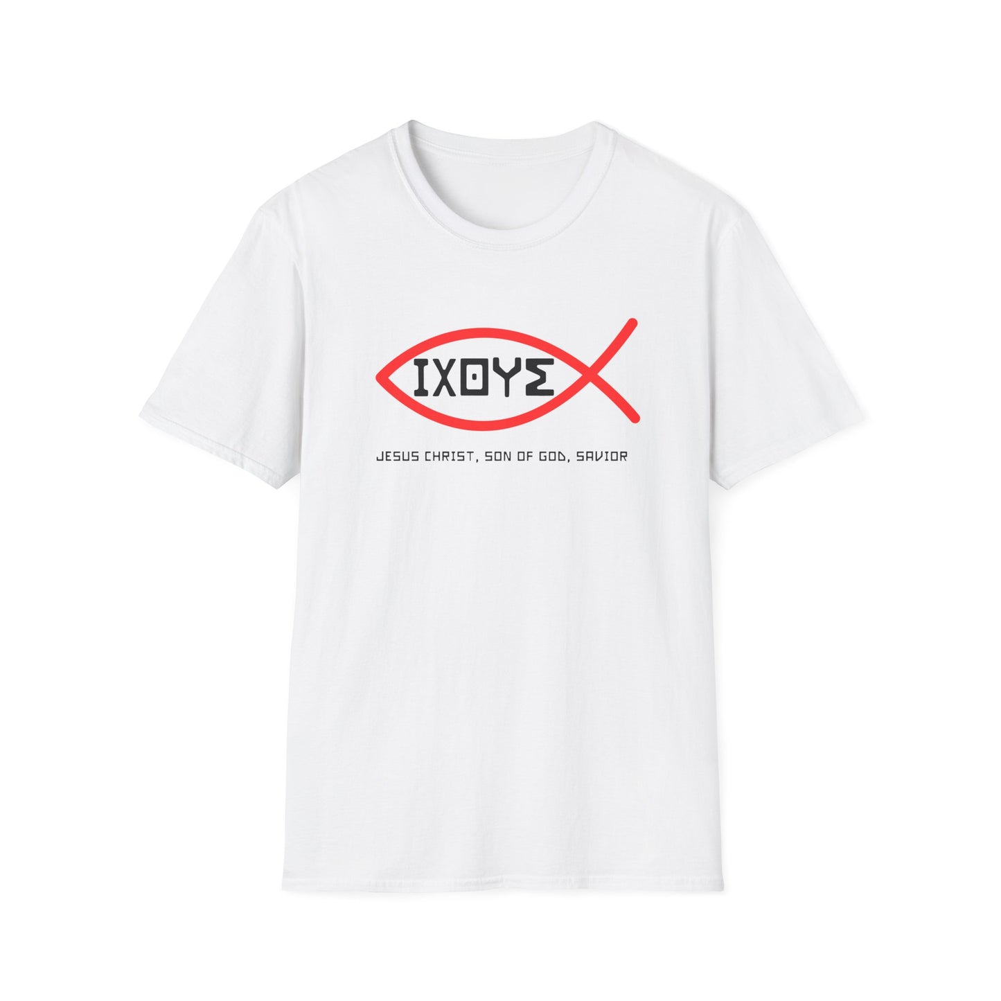 Christian IXOYE Fish Unisex T-Shirt - ΙΧΘΥΣ Greek Translated Design - Biblical Quote Shirt, Christian Fashion, Christian Gift