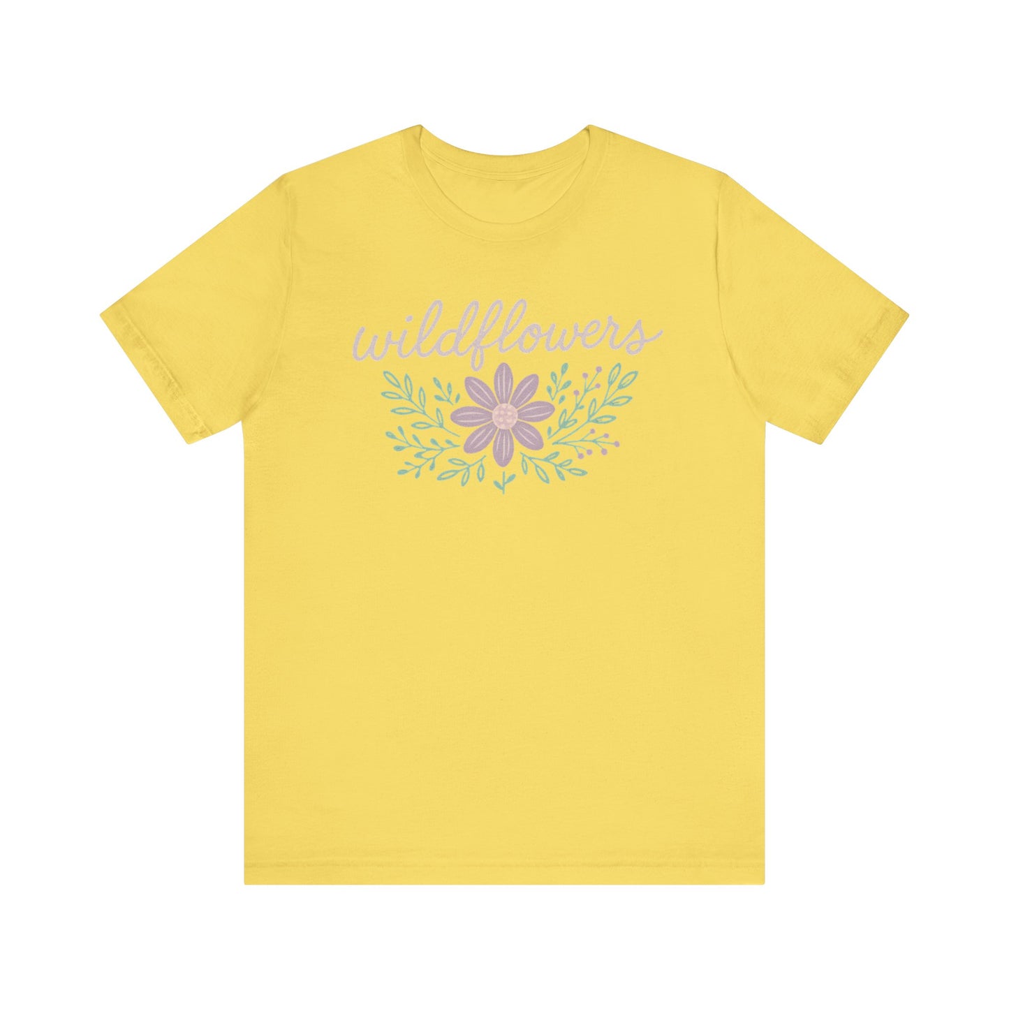Chalk Art Wildflowers Tee - Bohemian Shirt, Boho Chic Tee, Casual Spring Style