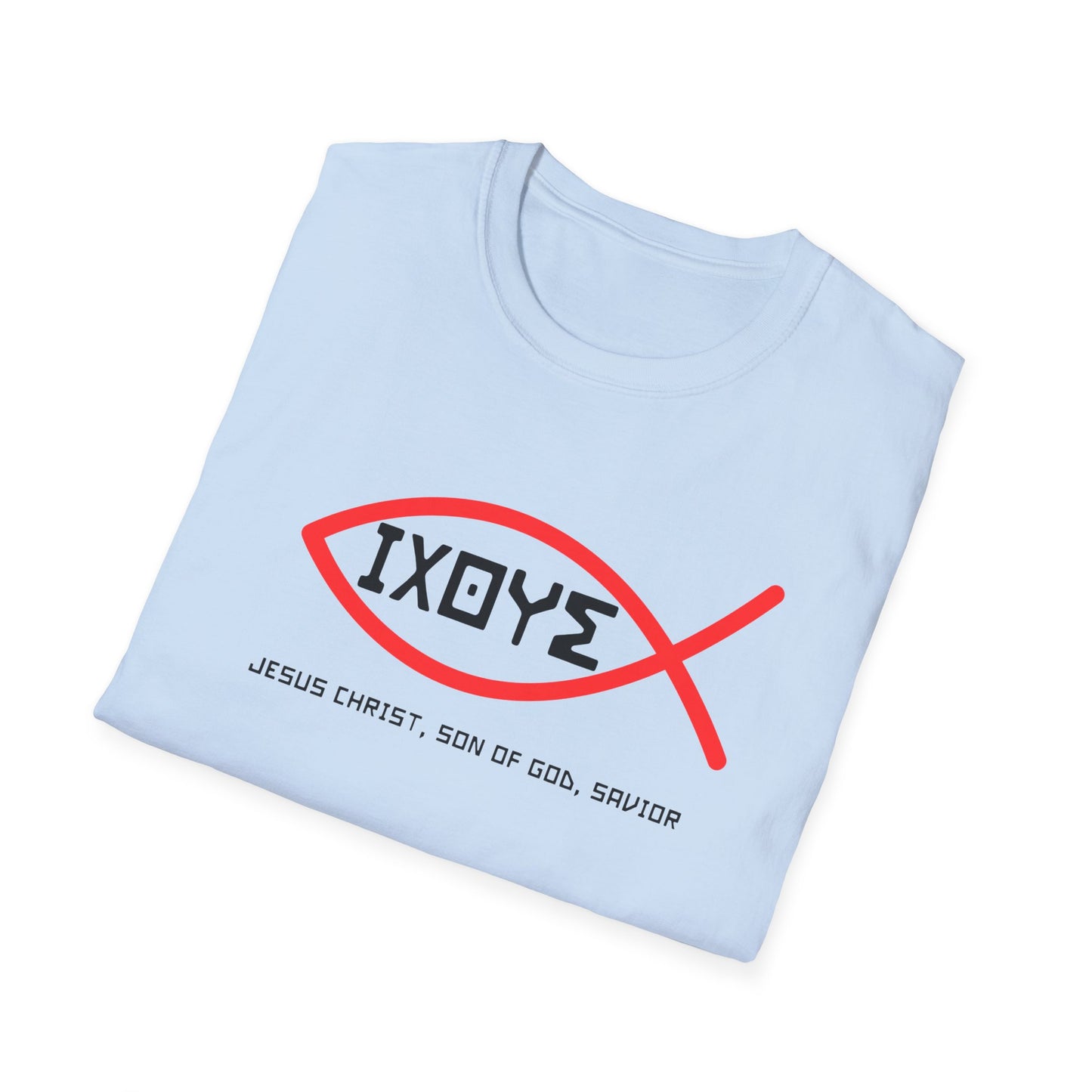 Christian IXOYE Fish Unisex T-Shirt - ΙΧΘΥΣ Greek Translated Design - Biblical Quote Shirt, Christian Fashion, Christian Gift