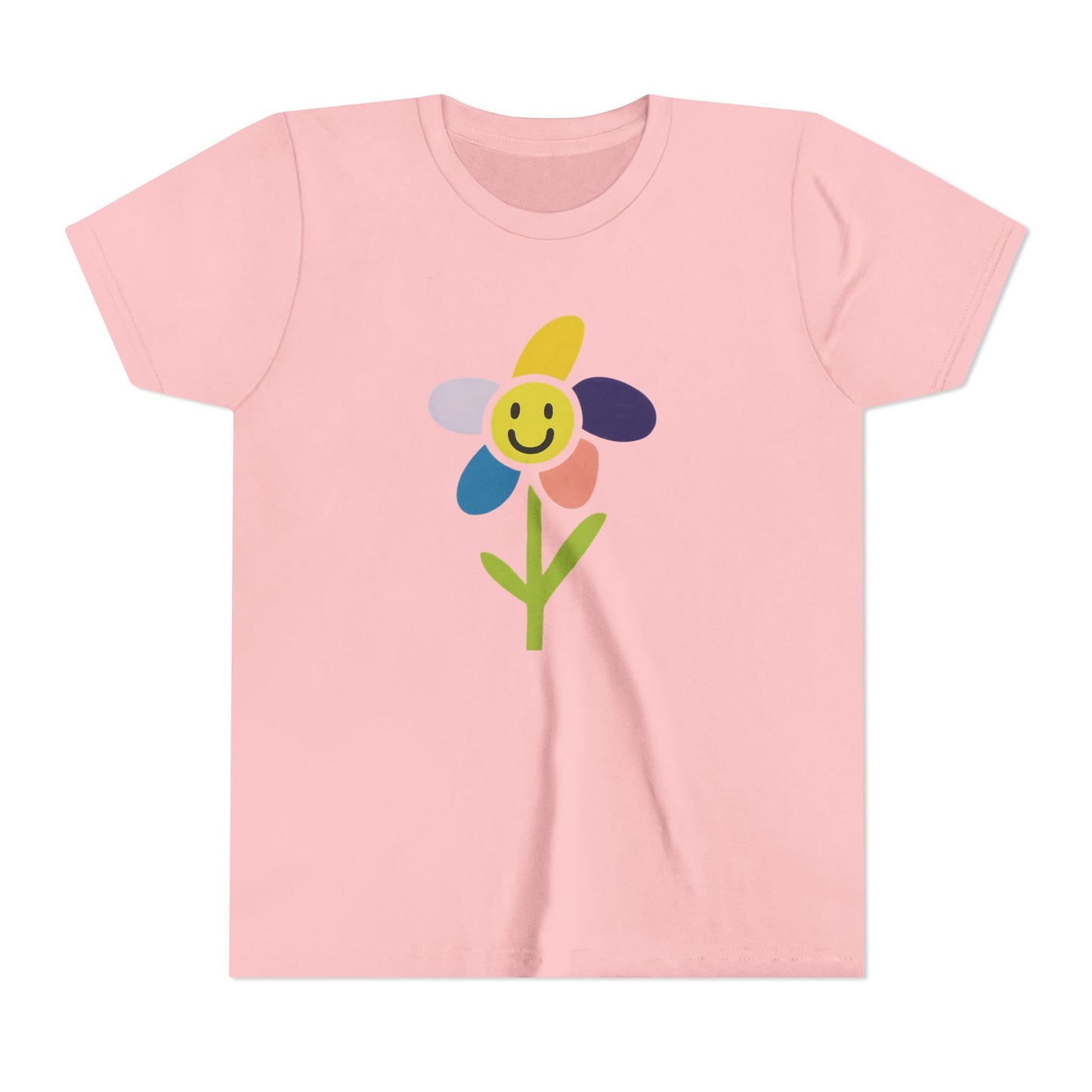 Kid's Flower Graphic Tee - Birthday Gift, Child's Drawing, Colorful Flower