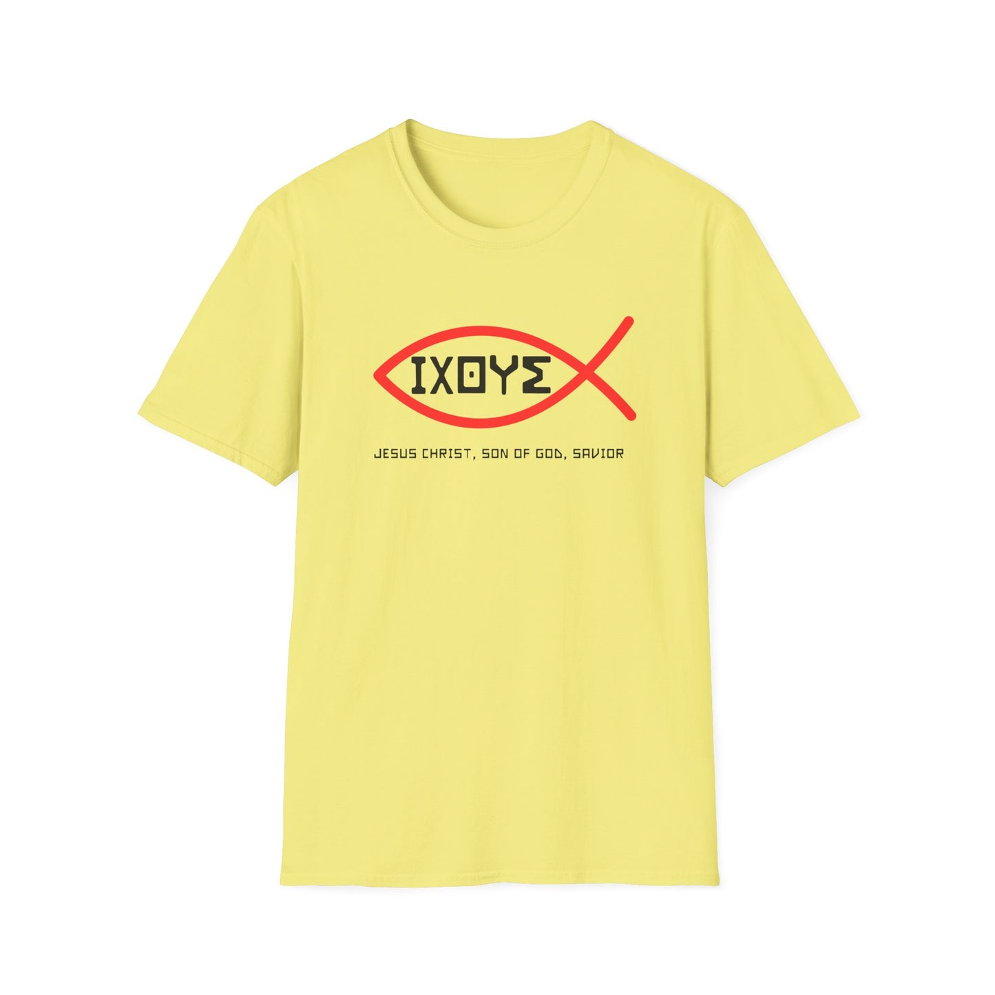Christian IXOYE Fish Unisex T-Shirt - ΙΧΘΥΣ Greek Translated Design - Biblical Quote Shirt, Christian Fashion, Christian Gift