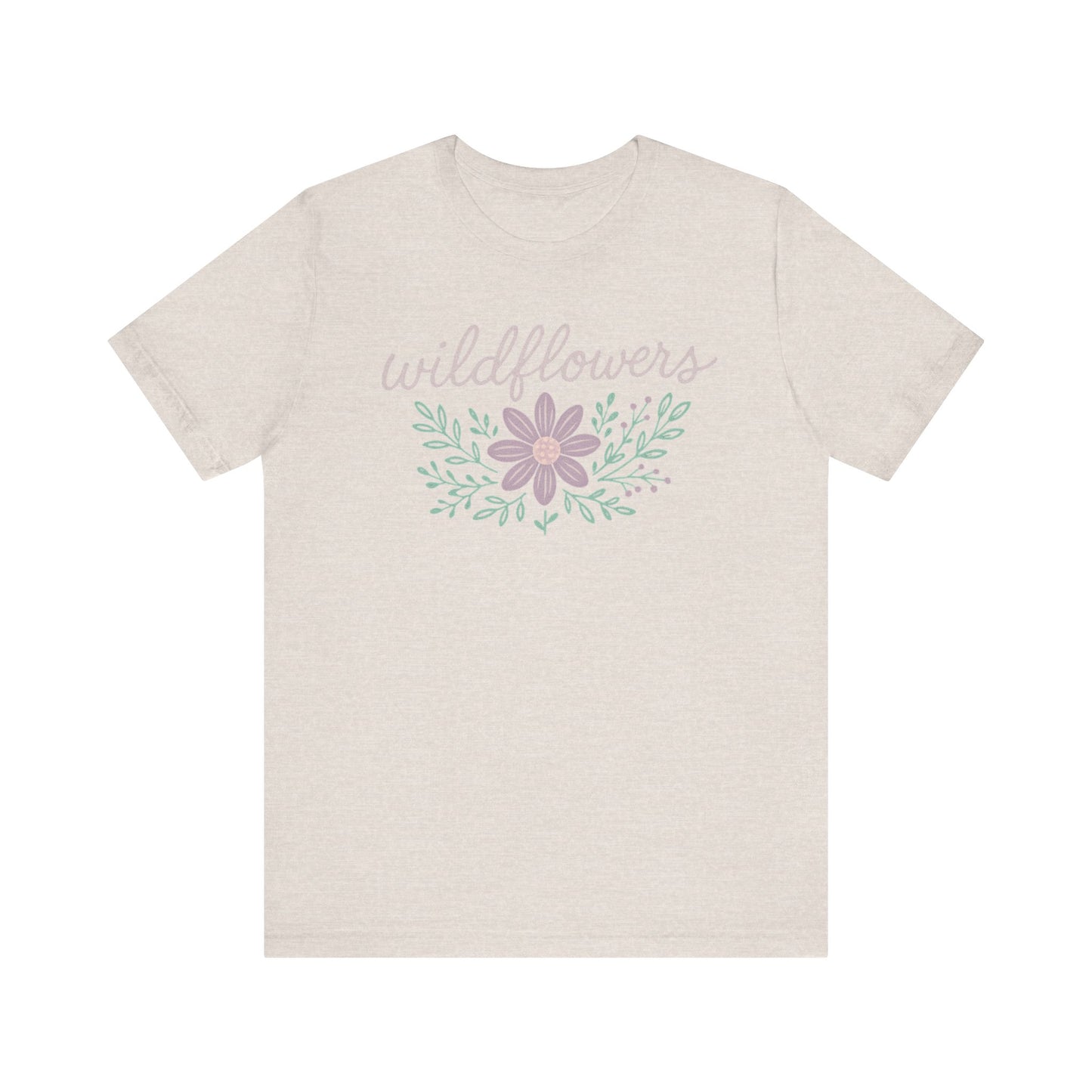 Chalk Art Wildflowers Tee - Bohemian Shirt, Boho Chic Tee, Casual Spring Style