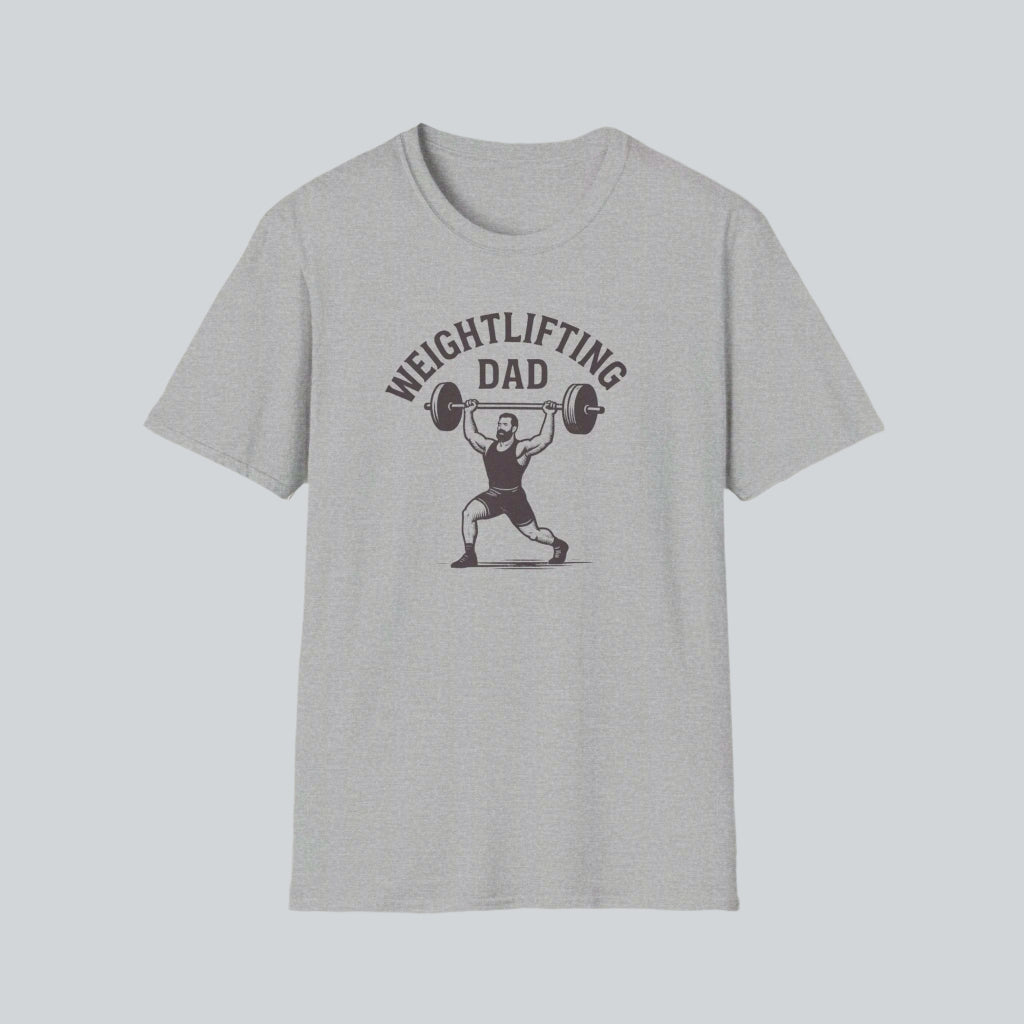Classic Dad - Weightlifting Dad T-Shirt - Casual Wear, Comfortable Tee, Cute Graphic