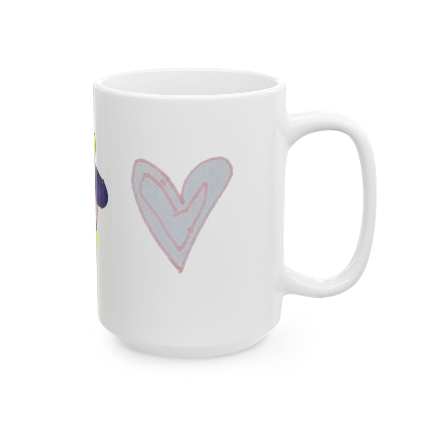 Mug - Whimsical Flower Heart Butterfly Drawn by 5 Year Old Girl