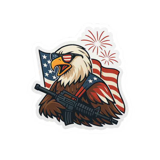 Patriotic Sticker Set - Eagle, Flag, Gun Kiss-Cut Stickers - American Eagle, American Pride Decor, American Symbols