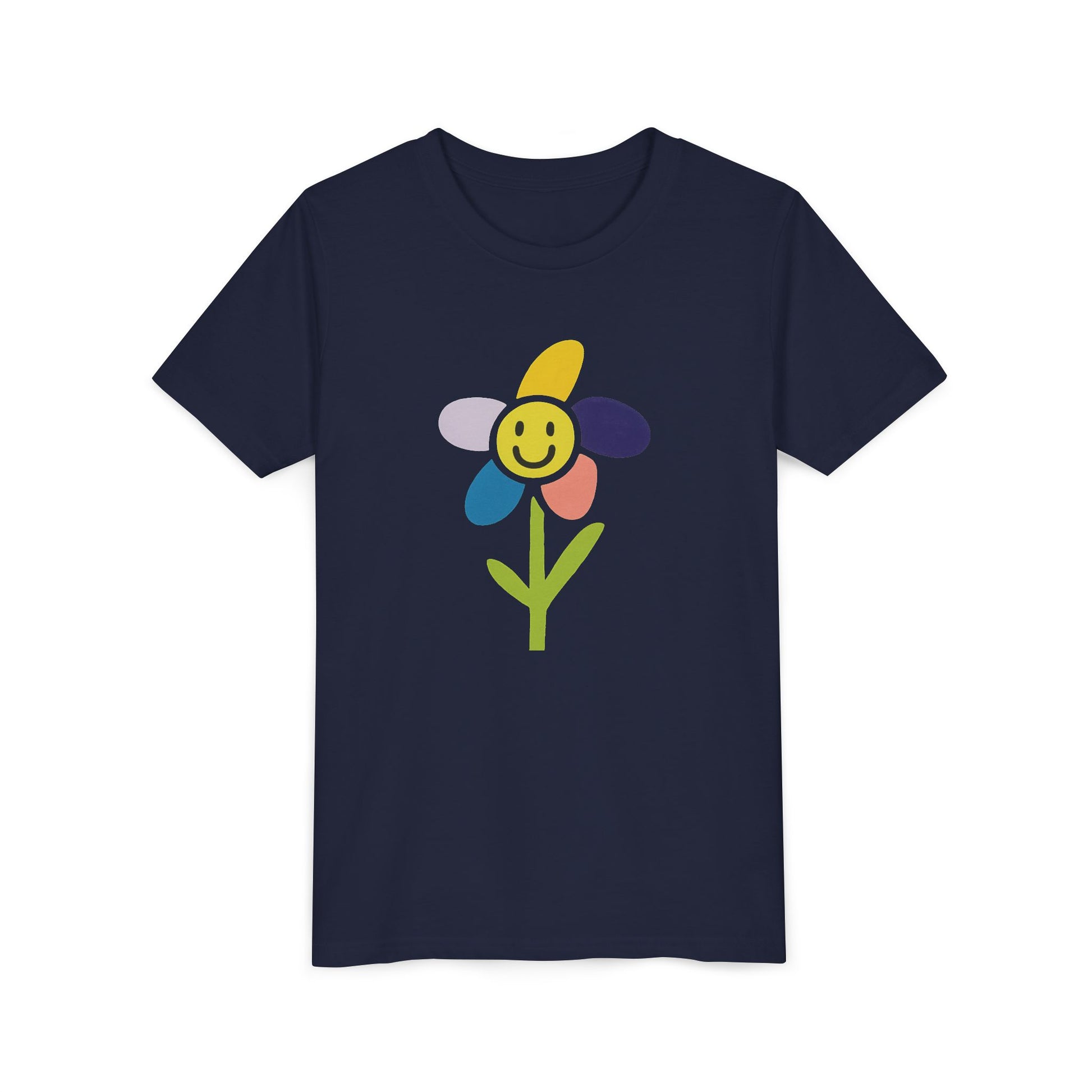 Kid's Flower Graphic Tee - Birthday Gift, Child's Drawing, Colorful Flower