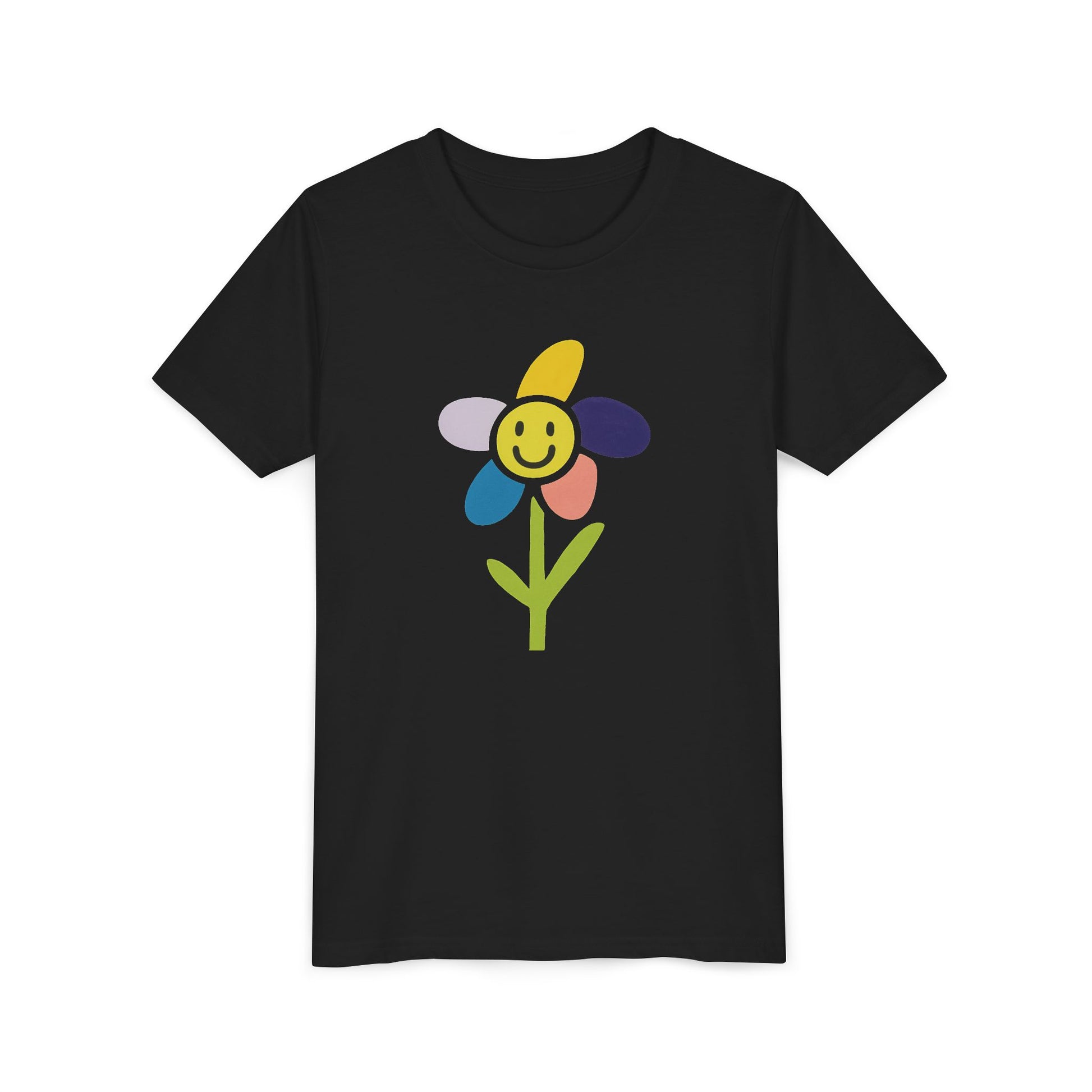 Kid's Flower Graphic Tee - Birthday Gift, Child's Drawing, Colorful Flower