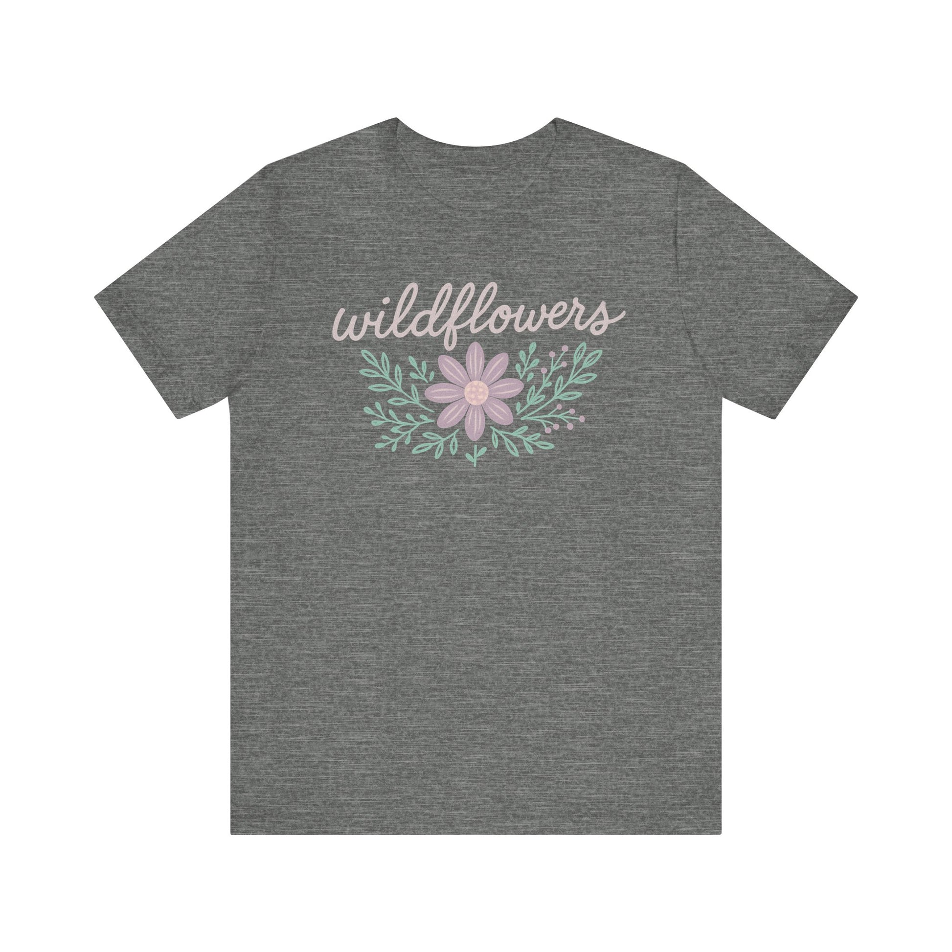 Chalk Art Wildflowers Tee - Bohemian Shirt, Boho Chic Tee, Casual Spring Style