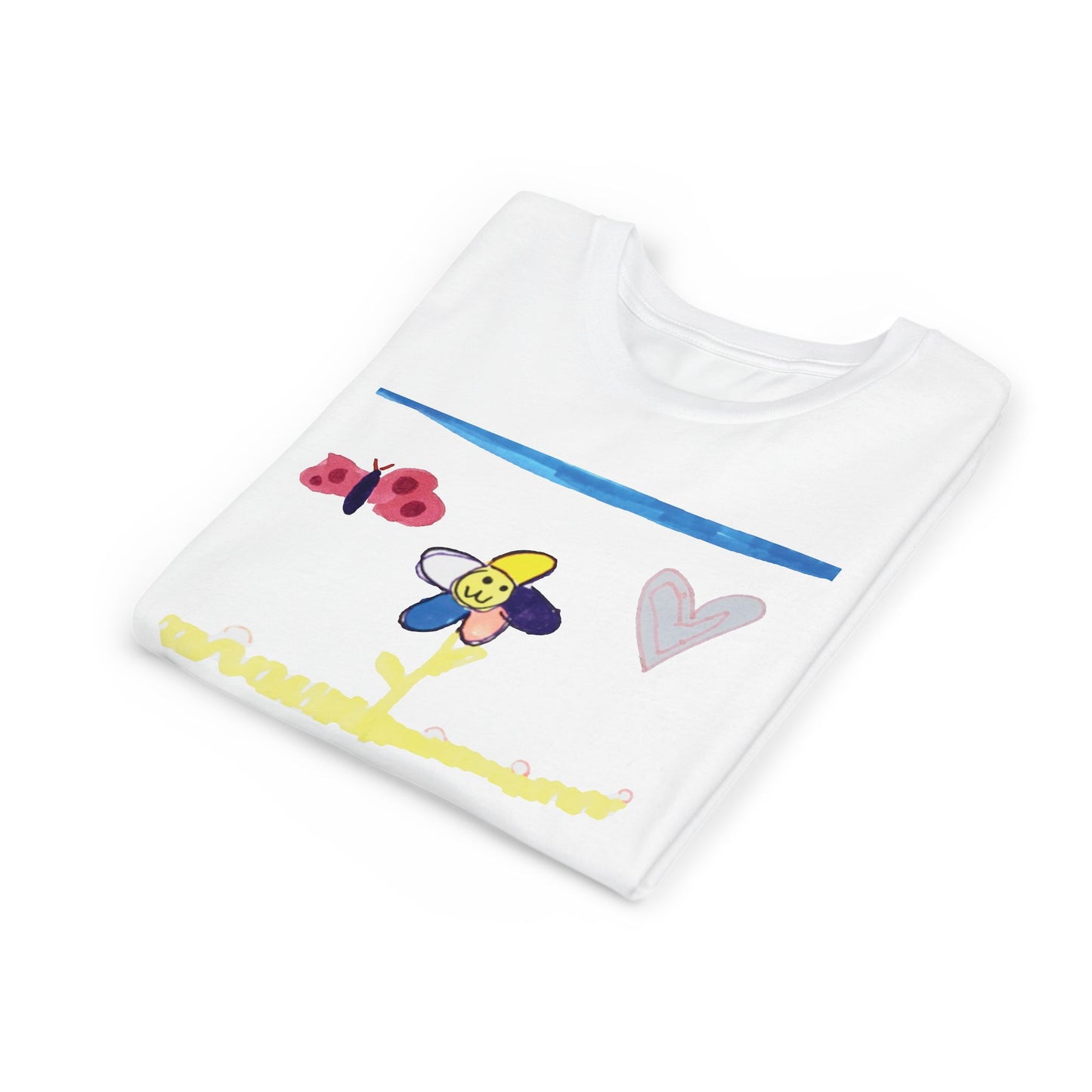 Kids Tee Whimsical Flower Heart Butterfly