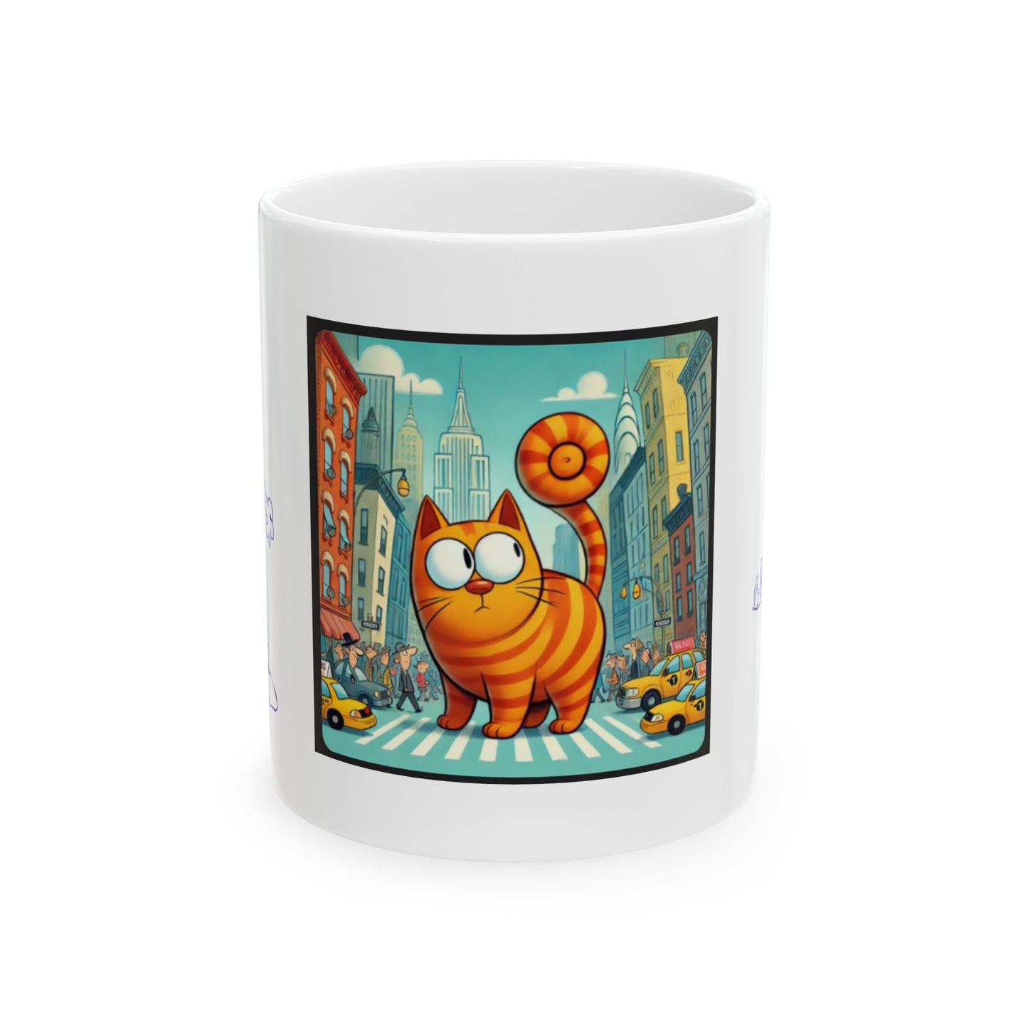 Mug - Big City Cat and big Kid's Cat Sketch Ceramic Mug (11oz, 15oz)