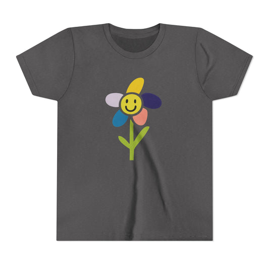 Kid's Flower Graphic Tee - Birthday Gift, Child's Drawing, Colorful Flower