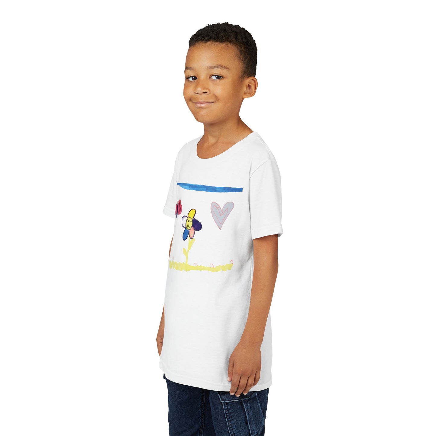 Kids Tee Whimsical Flower Heart Butterfly