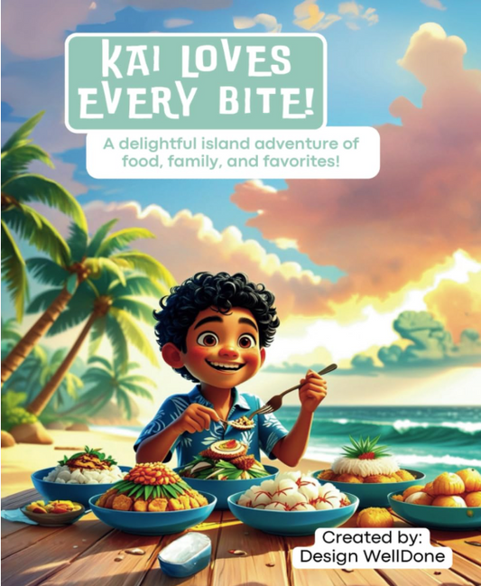 Kai Loves Every Bite!: A delightful island adventure of food, family, and favorites! (Click Amazon link)